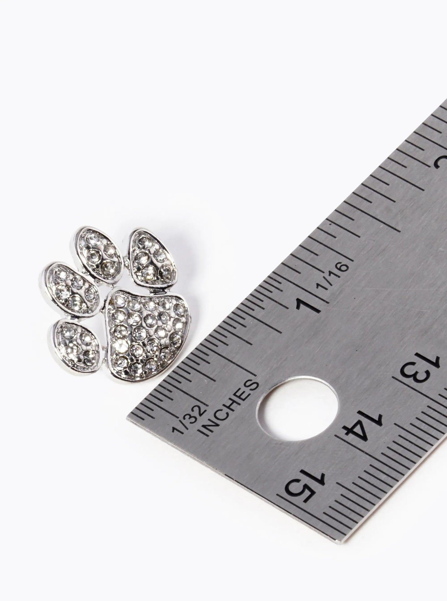 Crystal Pave Dog Paw Game Day Mascot Post Stud Earrings