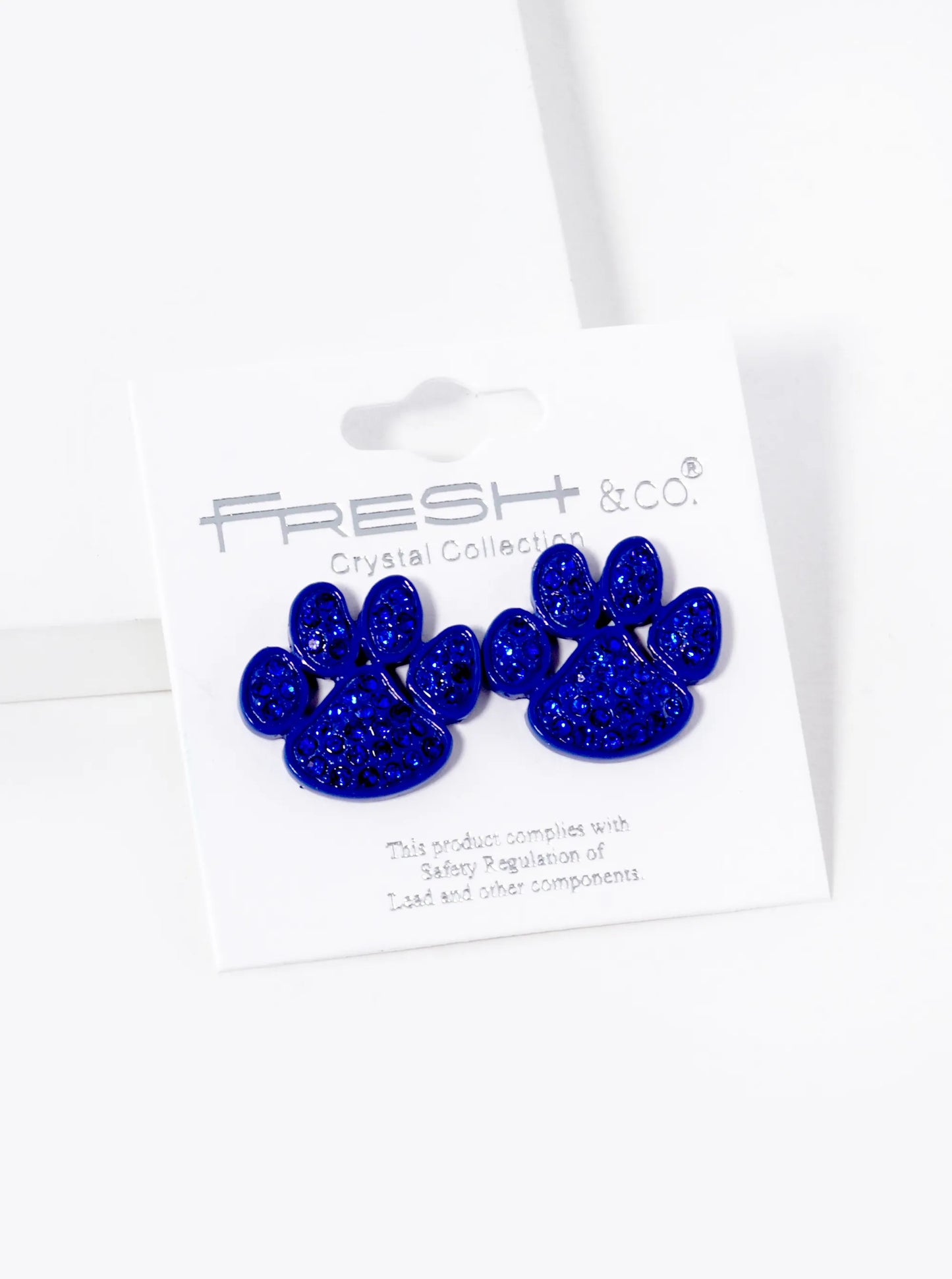 Crystal Pave Dog Paw Game Day Mascot Post Stud Earrings