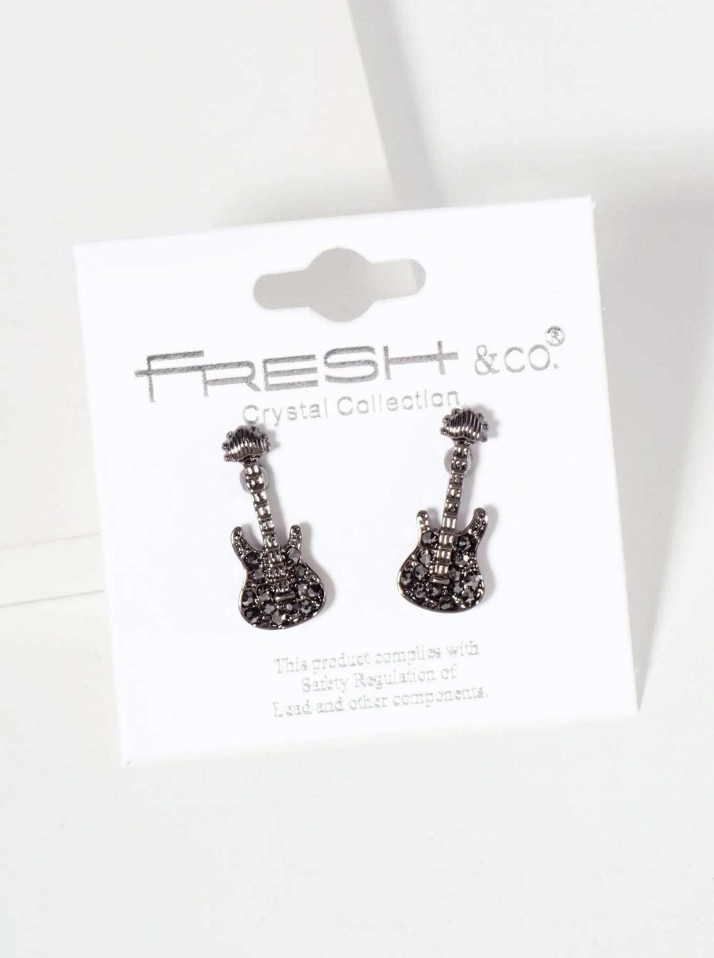 Crystal Pave Electric Guitar Stud Earrings