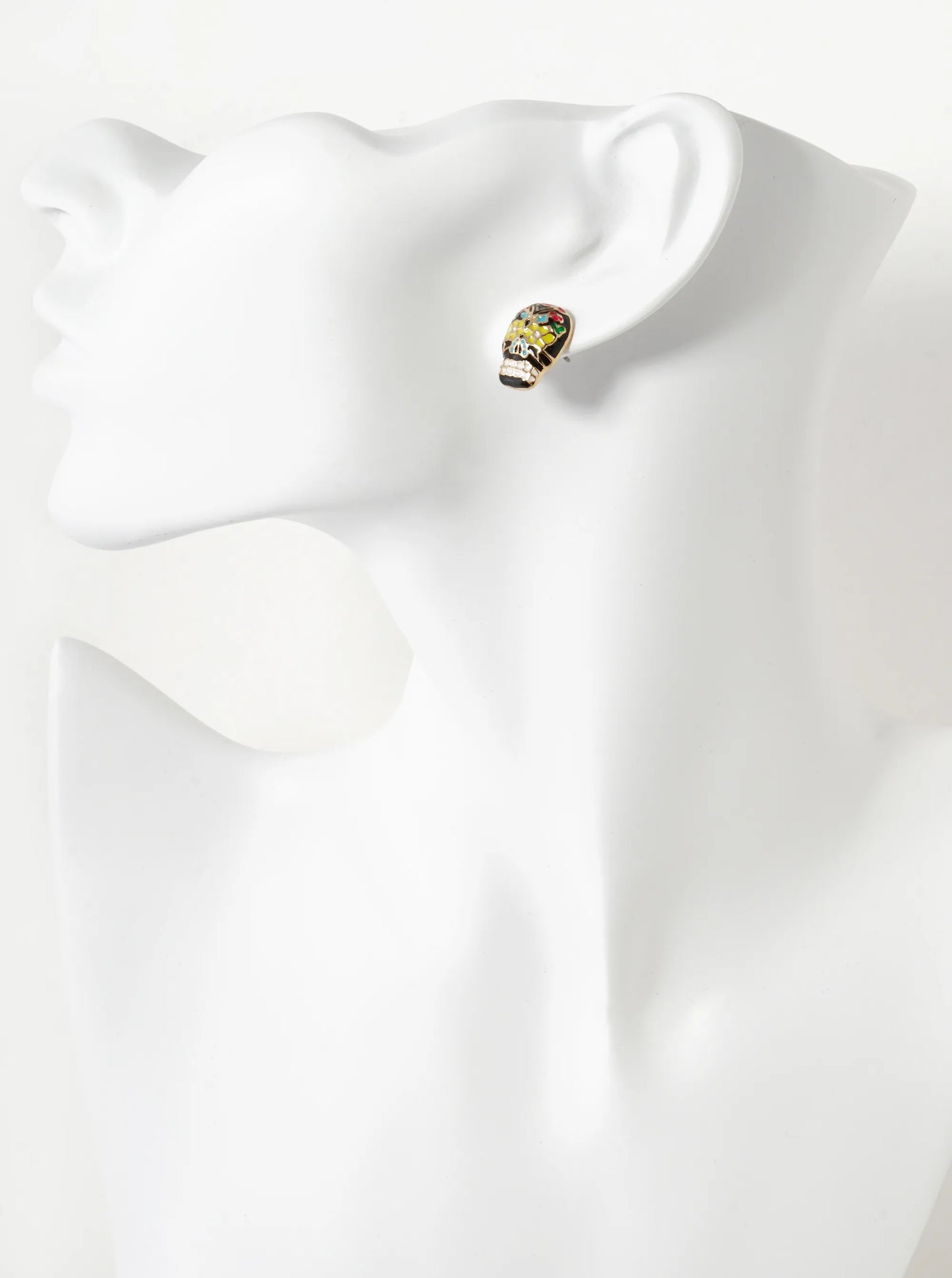 Crystal Pave Enamel 10mm Honey Bee Stud Earrings