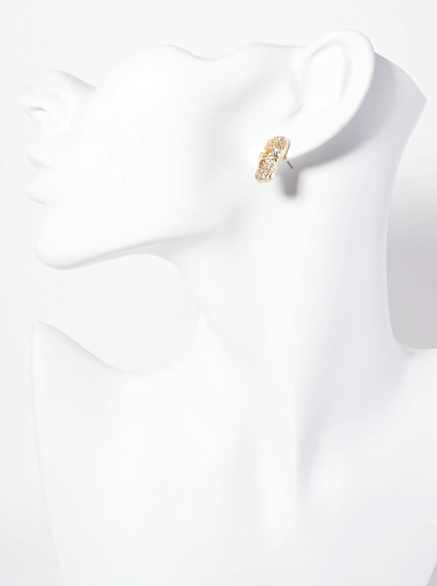 Crystal-Pave Flip-Flop Stud Earrings