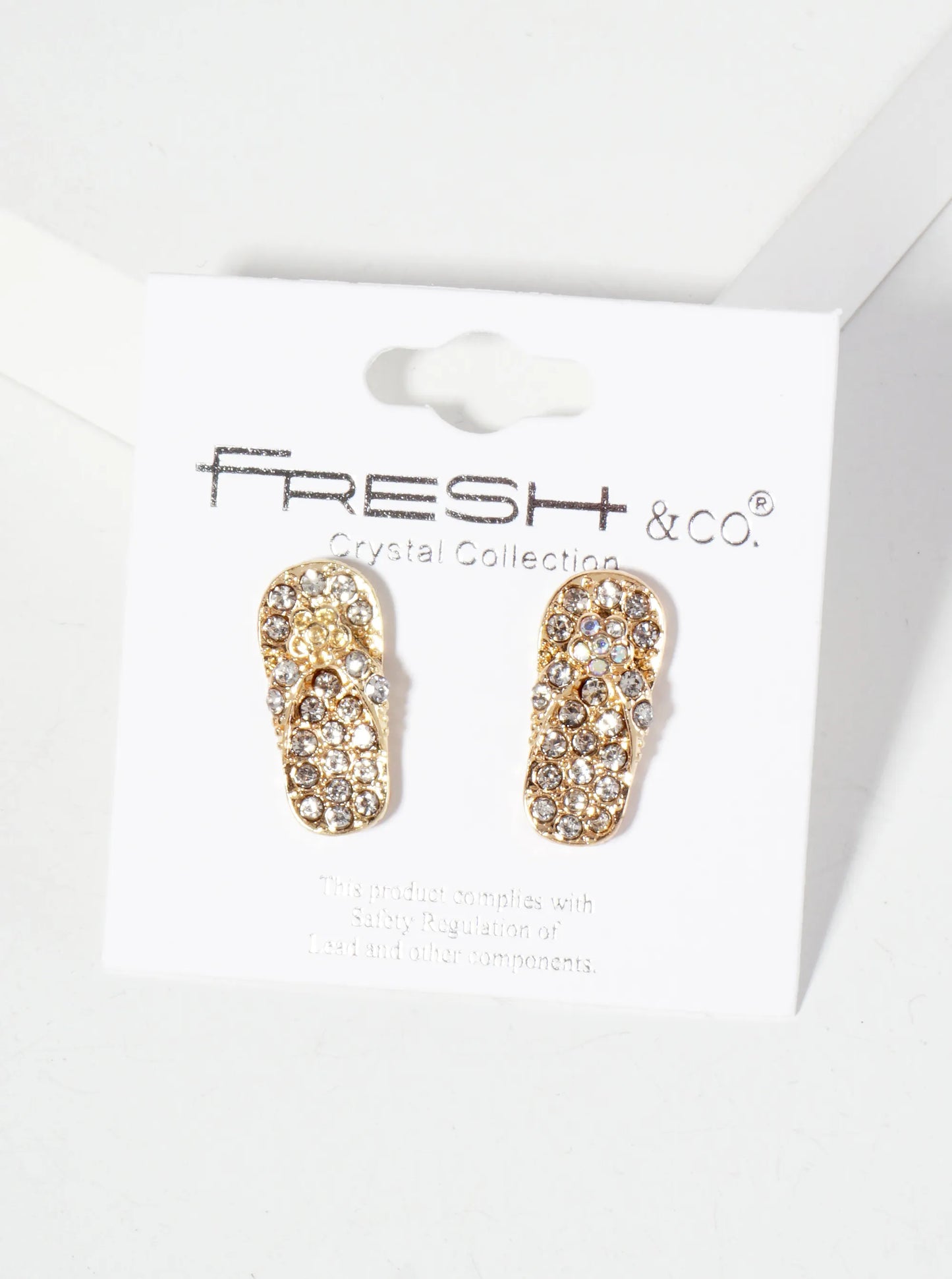 Crystal-Pave Flip-Flop Stud Earrings