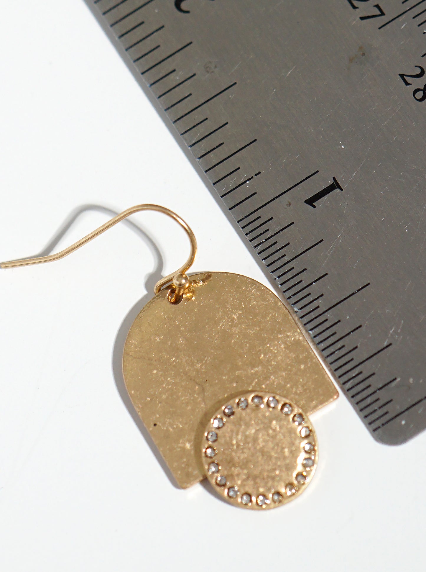 Crystal Pave Geometric Dangle Drop Earrings