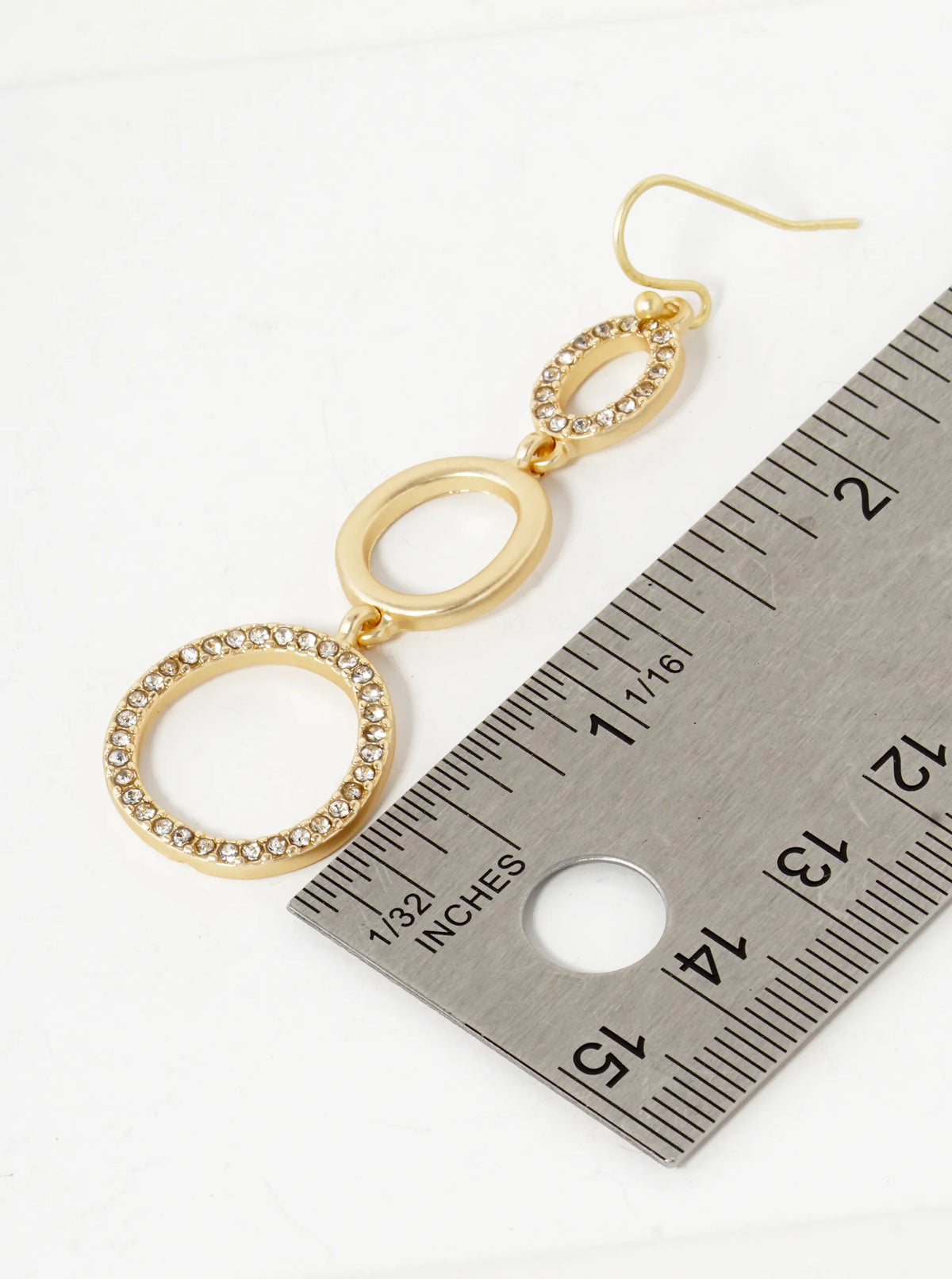 Crystal Pave Graduated Circle Drop Dangle Earrings