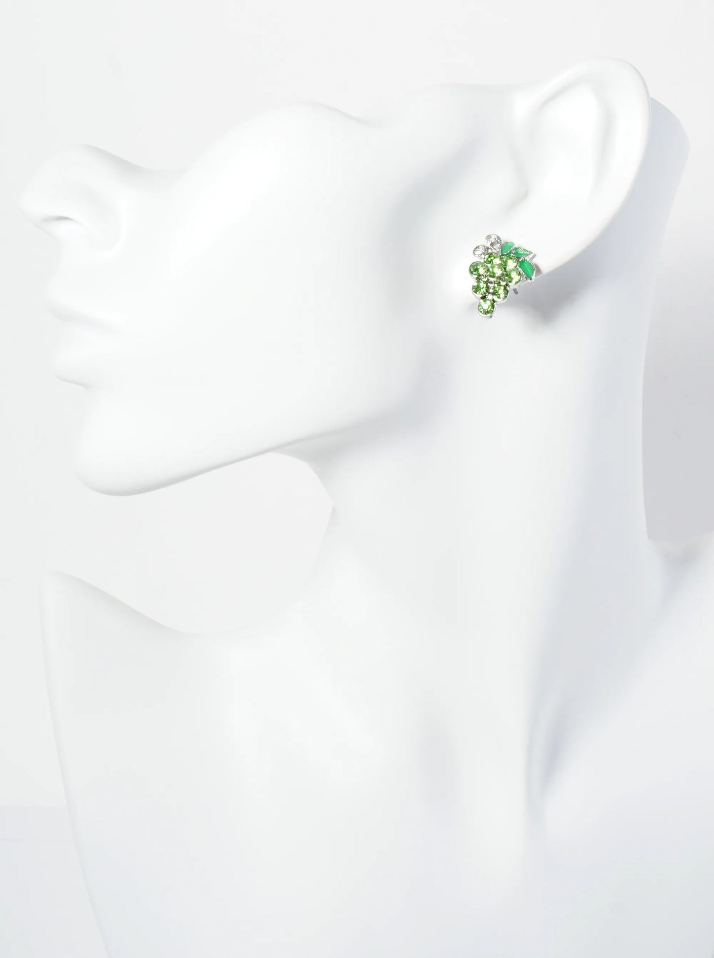 Crystal Pave Grape Post Stud Earrings