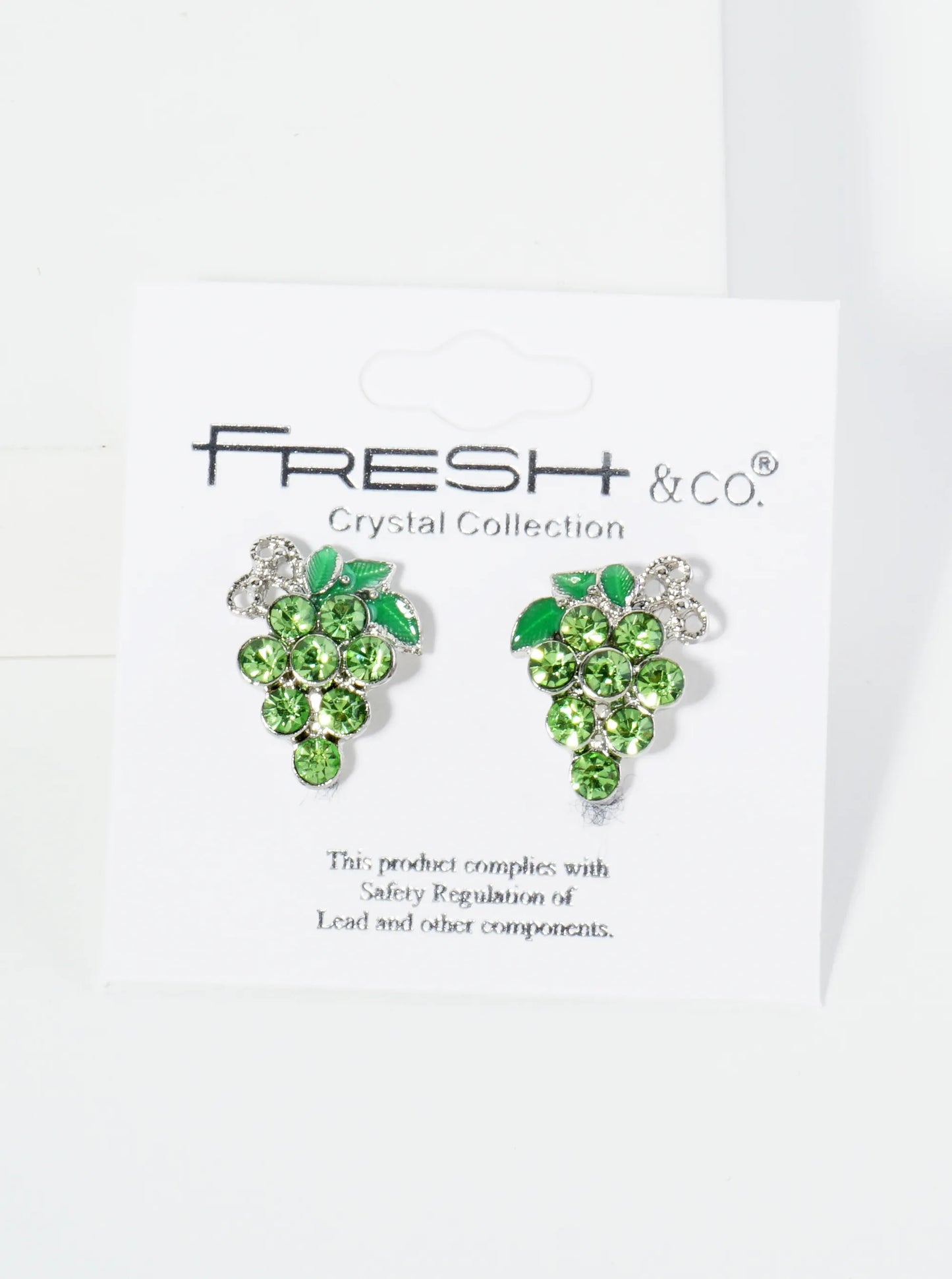 Crystal Pave Grape Post Stud Earrings