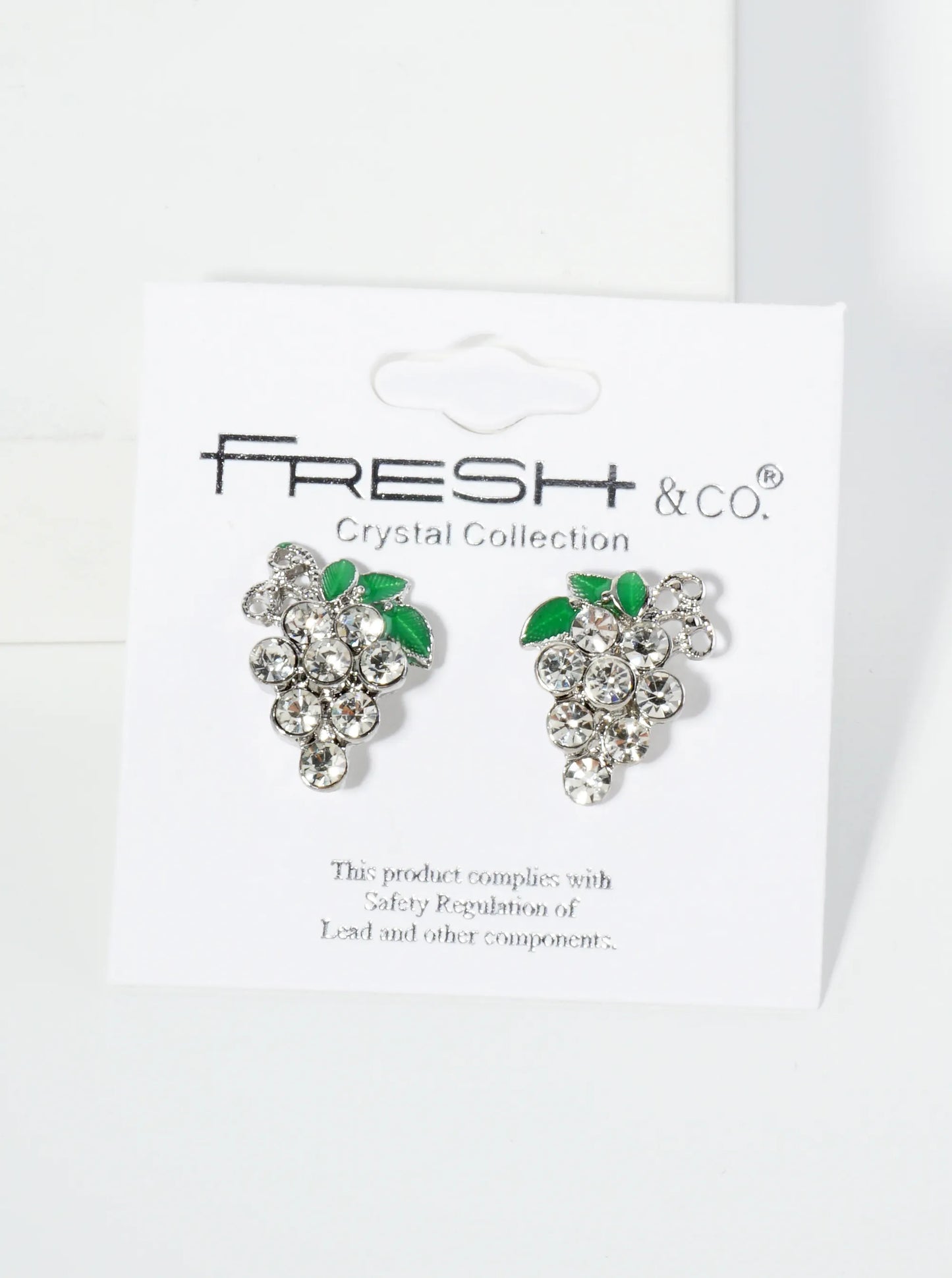Crystal Pave Grape Post Stud Earrings