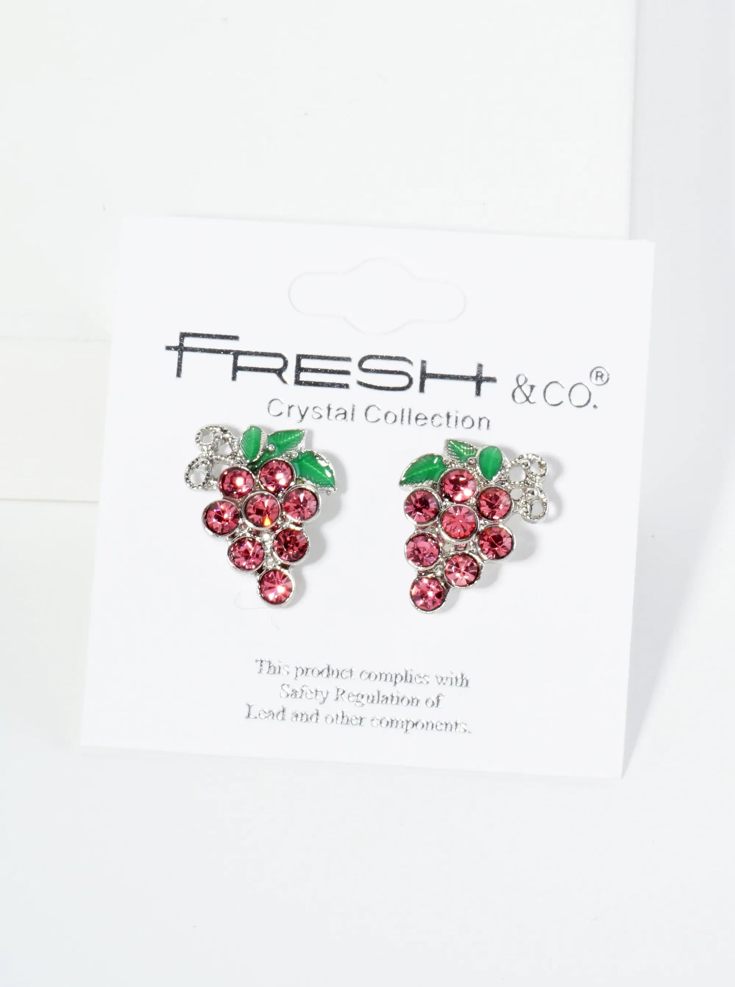 Crystal Pave Grape Post Stud Earrings