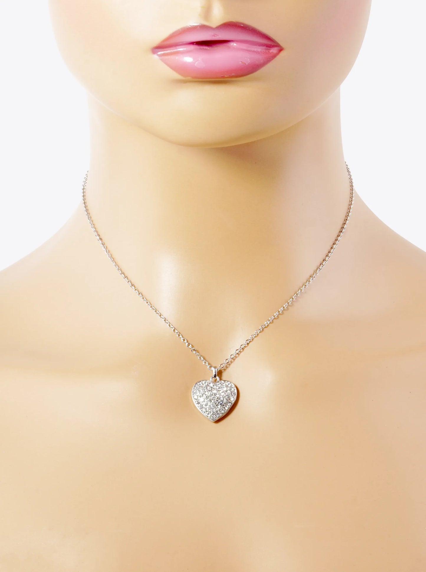 Crystal Pave Heart Pendant Necklace
