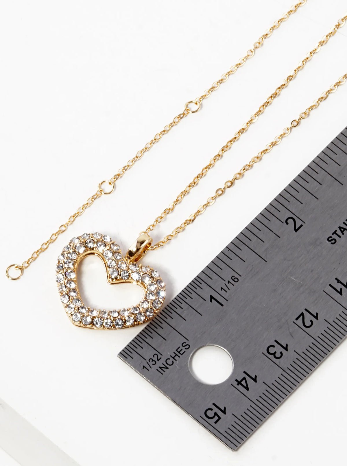 Crystal Pave Heart Pendant Necklace