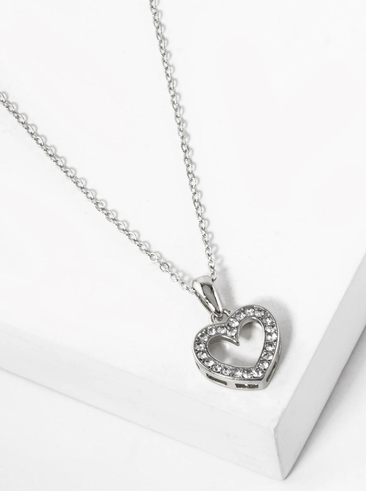 Crystal Pave Heart Pendant Necklace