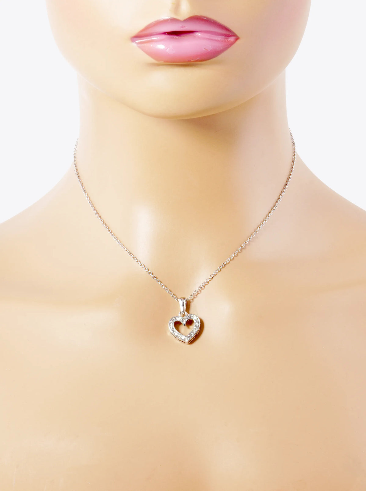 Crystal Pave Heart Pendant Necklace