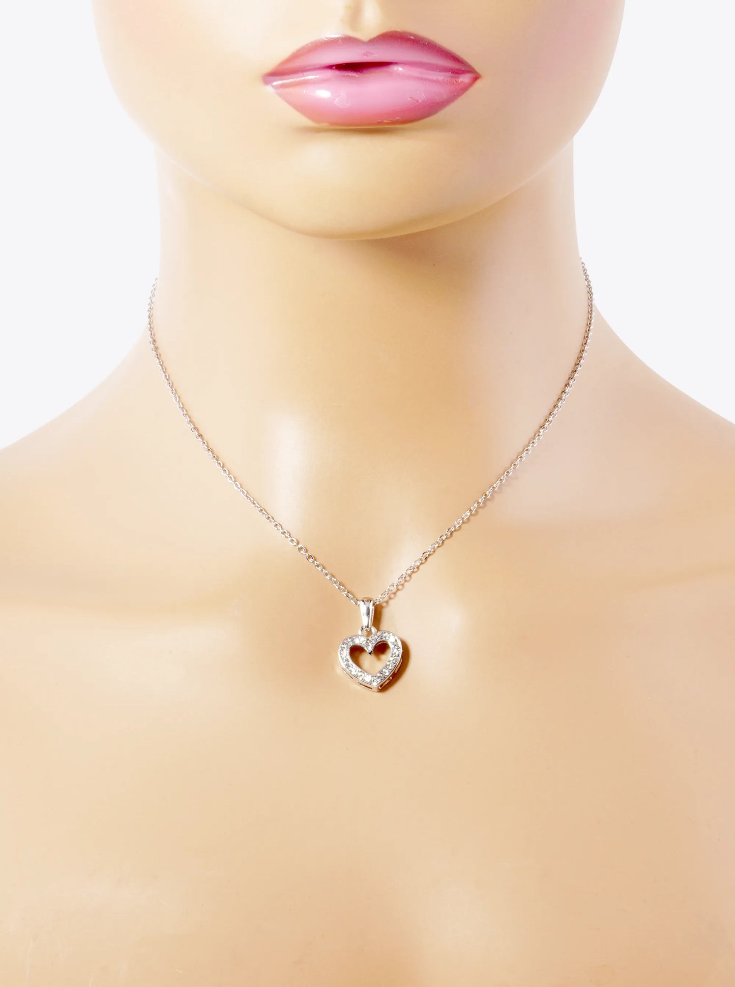 Crystal Pave Heart Pendant Necklace