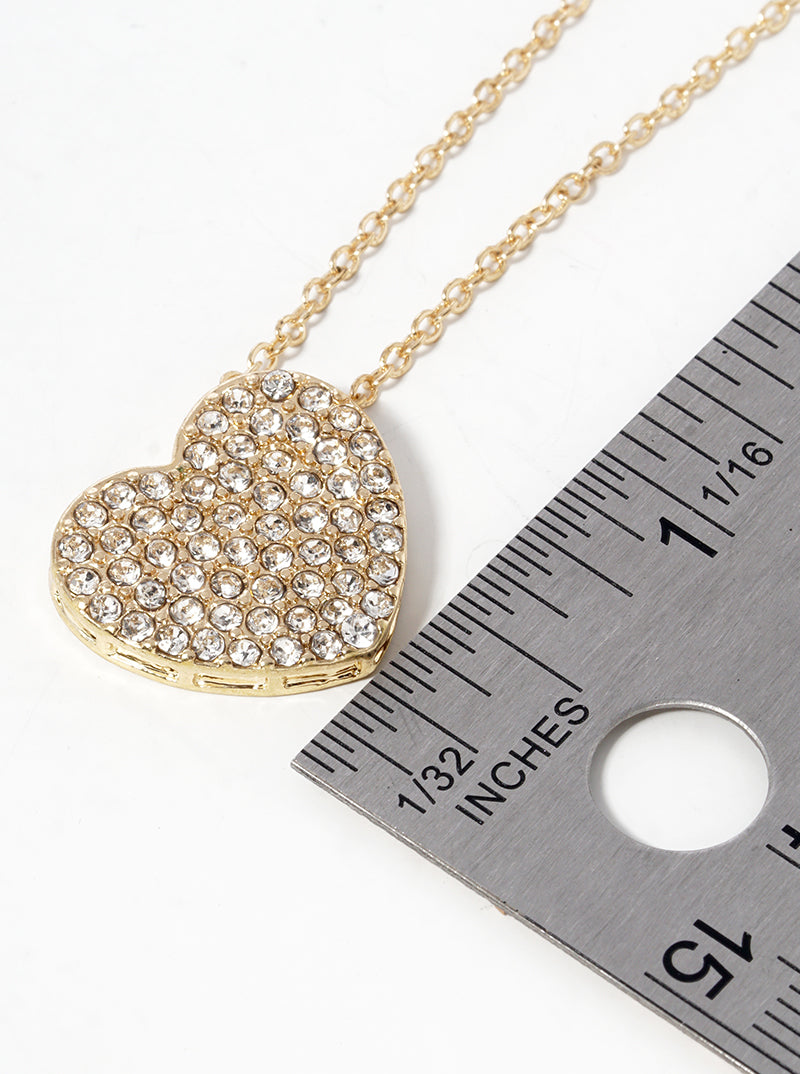 Crystal Pave Heart Pendant Necklace