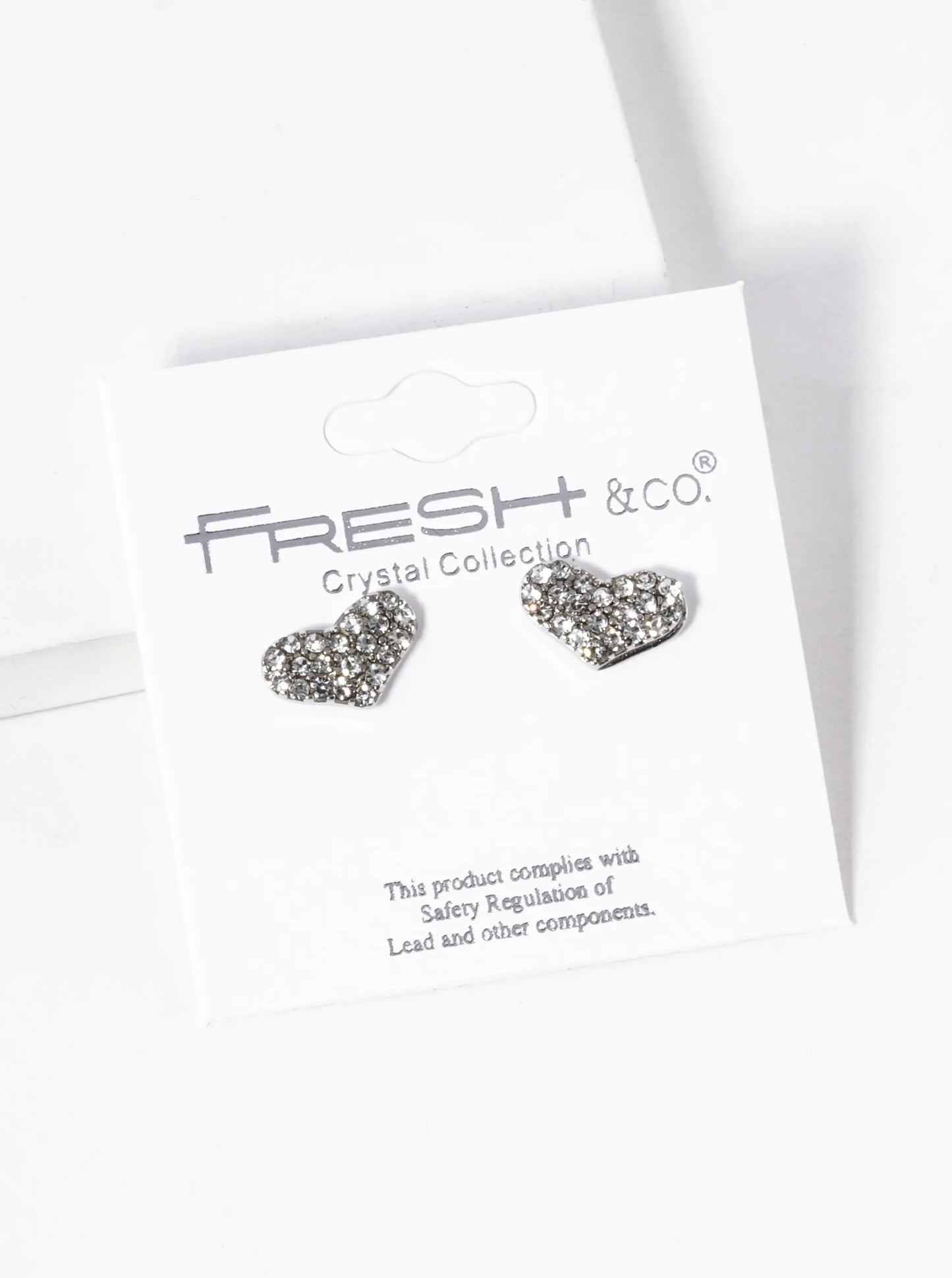 Crystal Pave Heart Stud Earrings