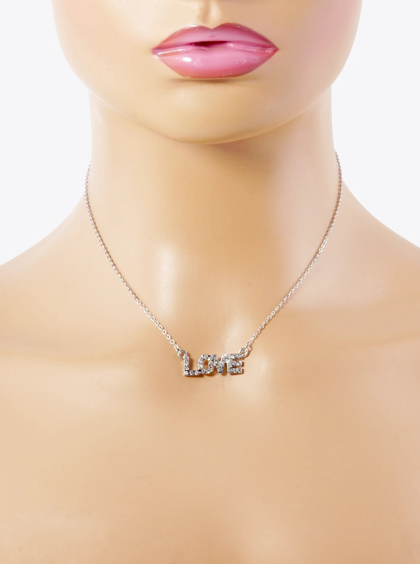 Crystal Pave Love Pendant Necklace