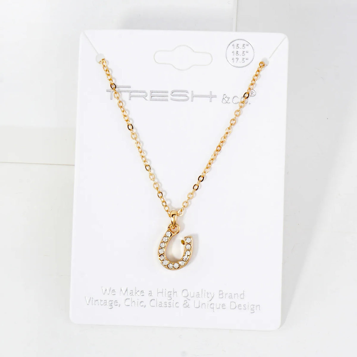 Crystal-Pave Lucky Horseshoe Pendant Necklace