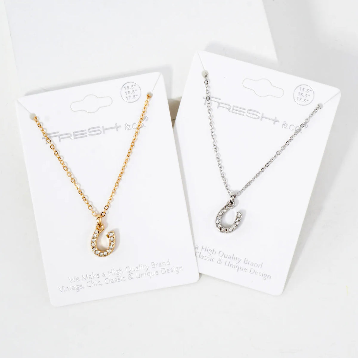 Crystal-Pave Lucky Horseshoe Pendant Necklace