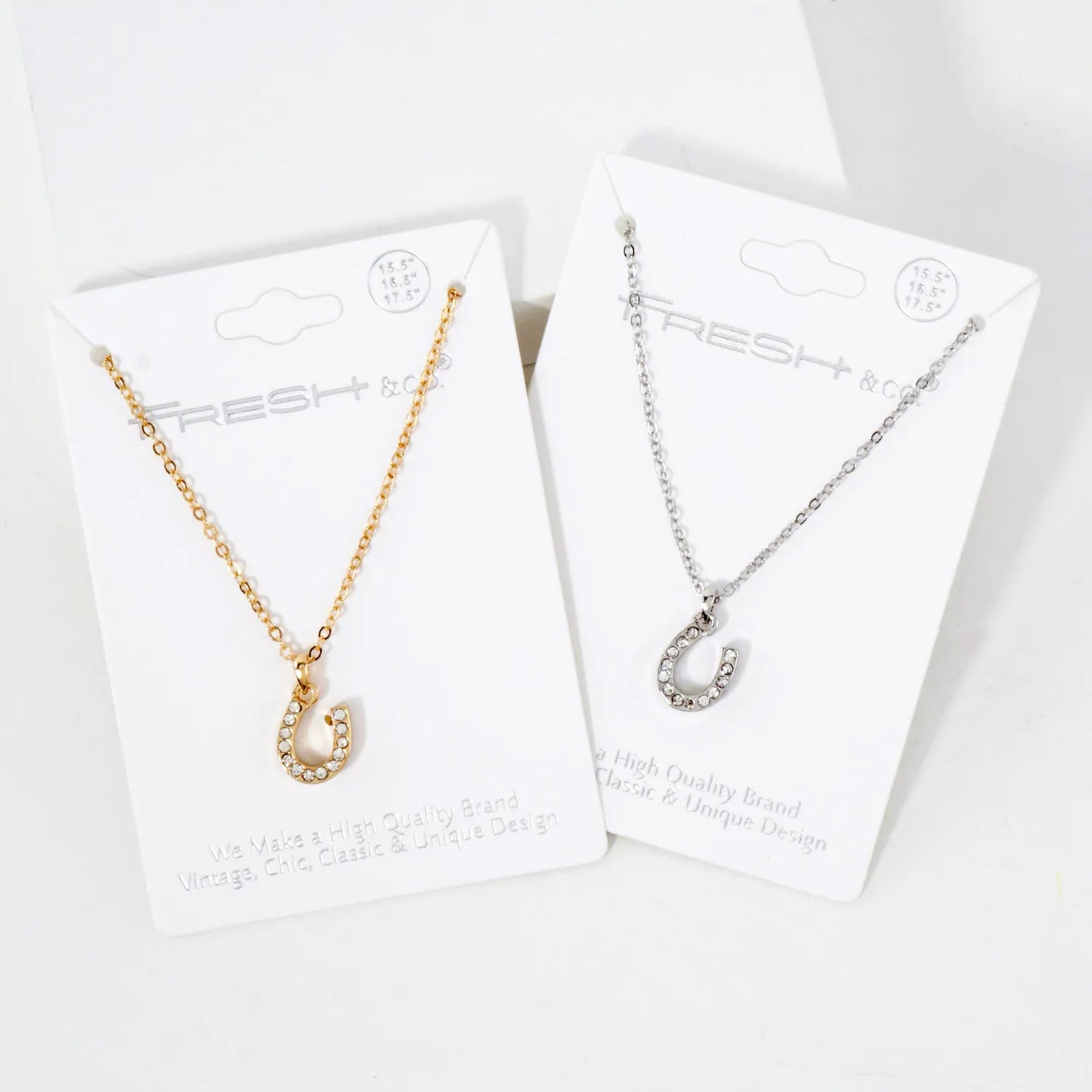 Crystal-Pave Lucky Horseshoe Pendant Necklace