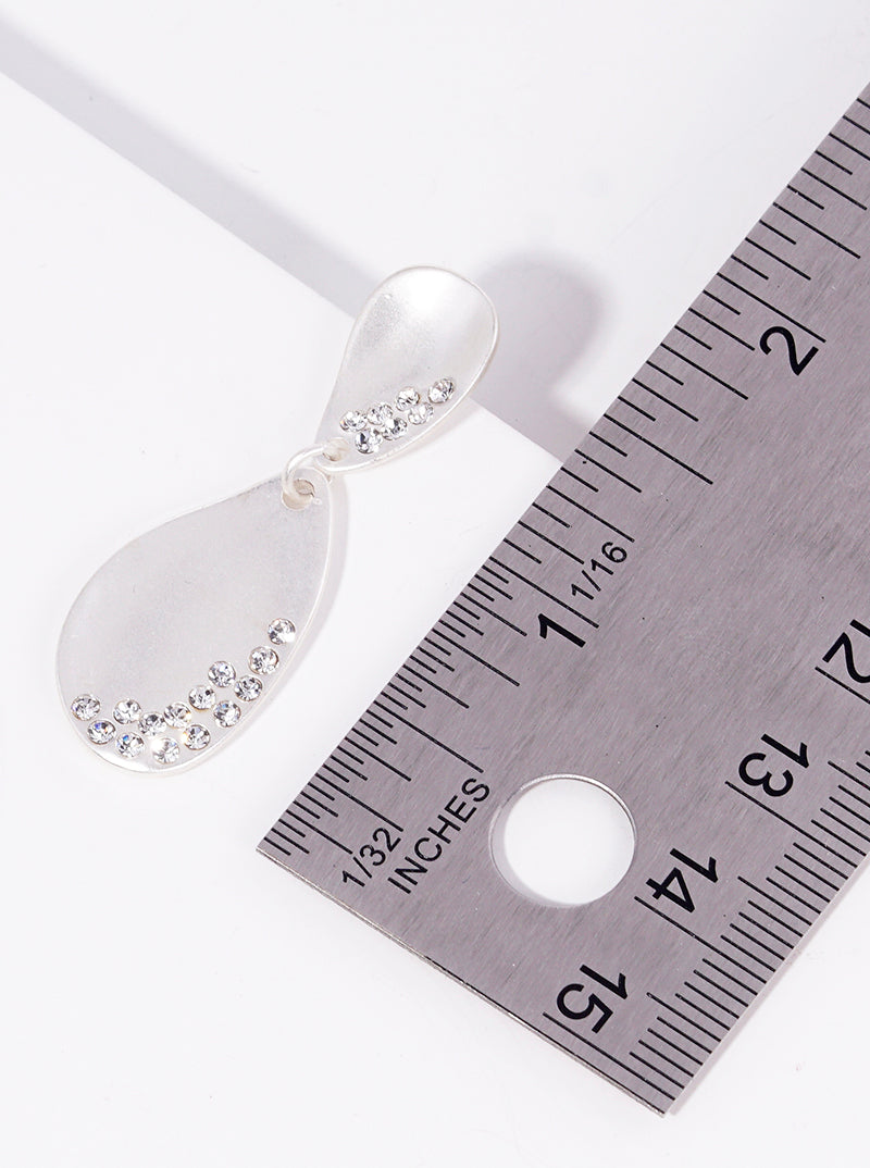 Crystal Pave Metal Drop Dangle Earrings