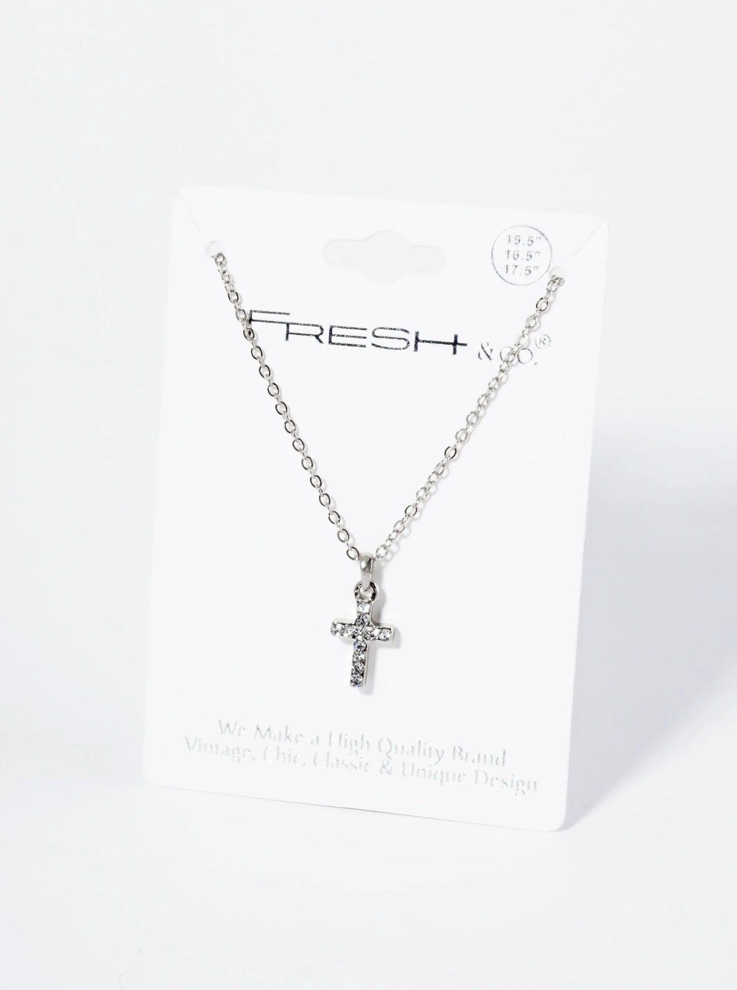 Crystal Pave Mini Cross Pendant Necklace