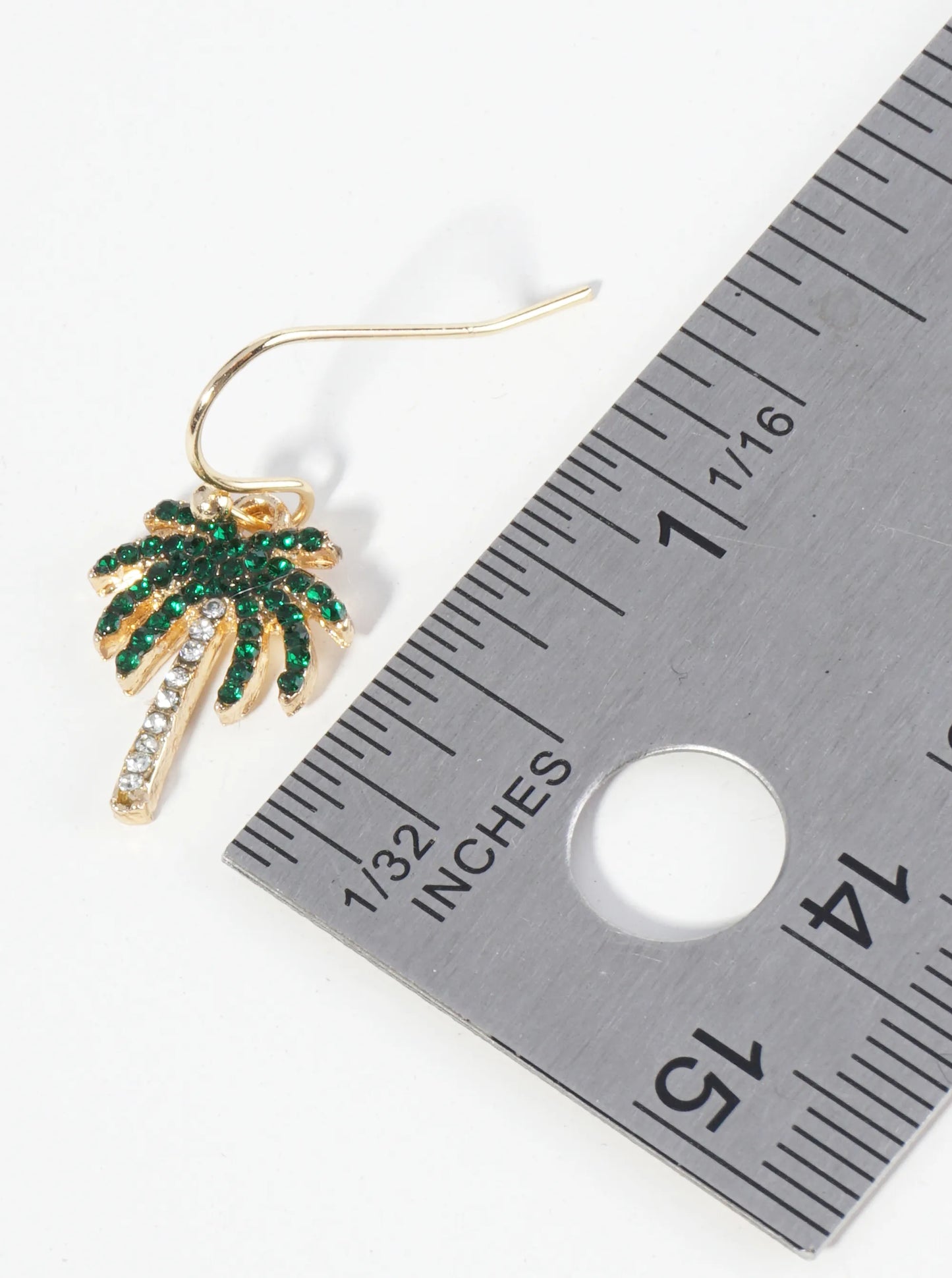 Crystal Pave Palm Tree Drop Dangle Earrings