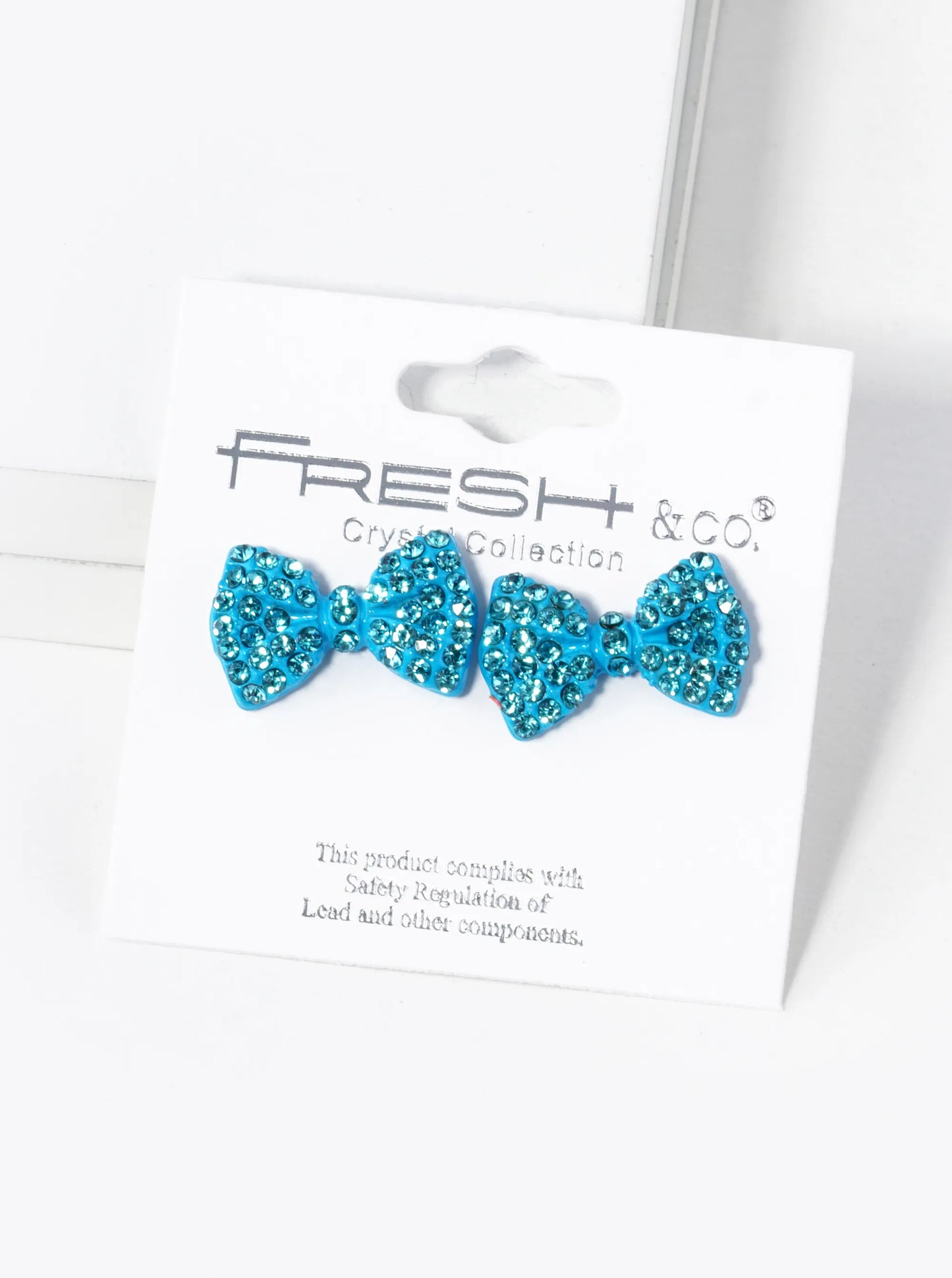 Crystal Pave Ribbon Bow Stud Earrings
