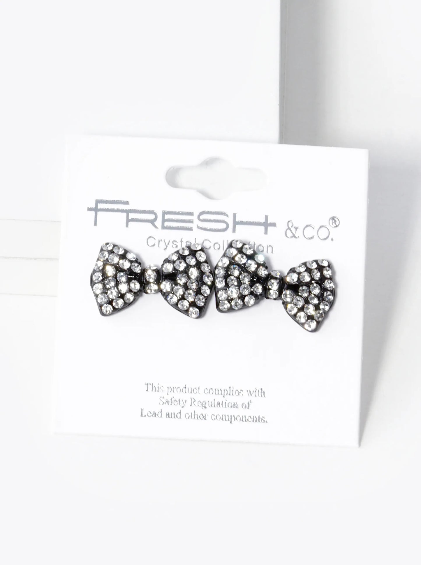 Crystal Pave Ribbon Bow Stud Earrings