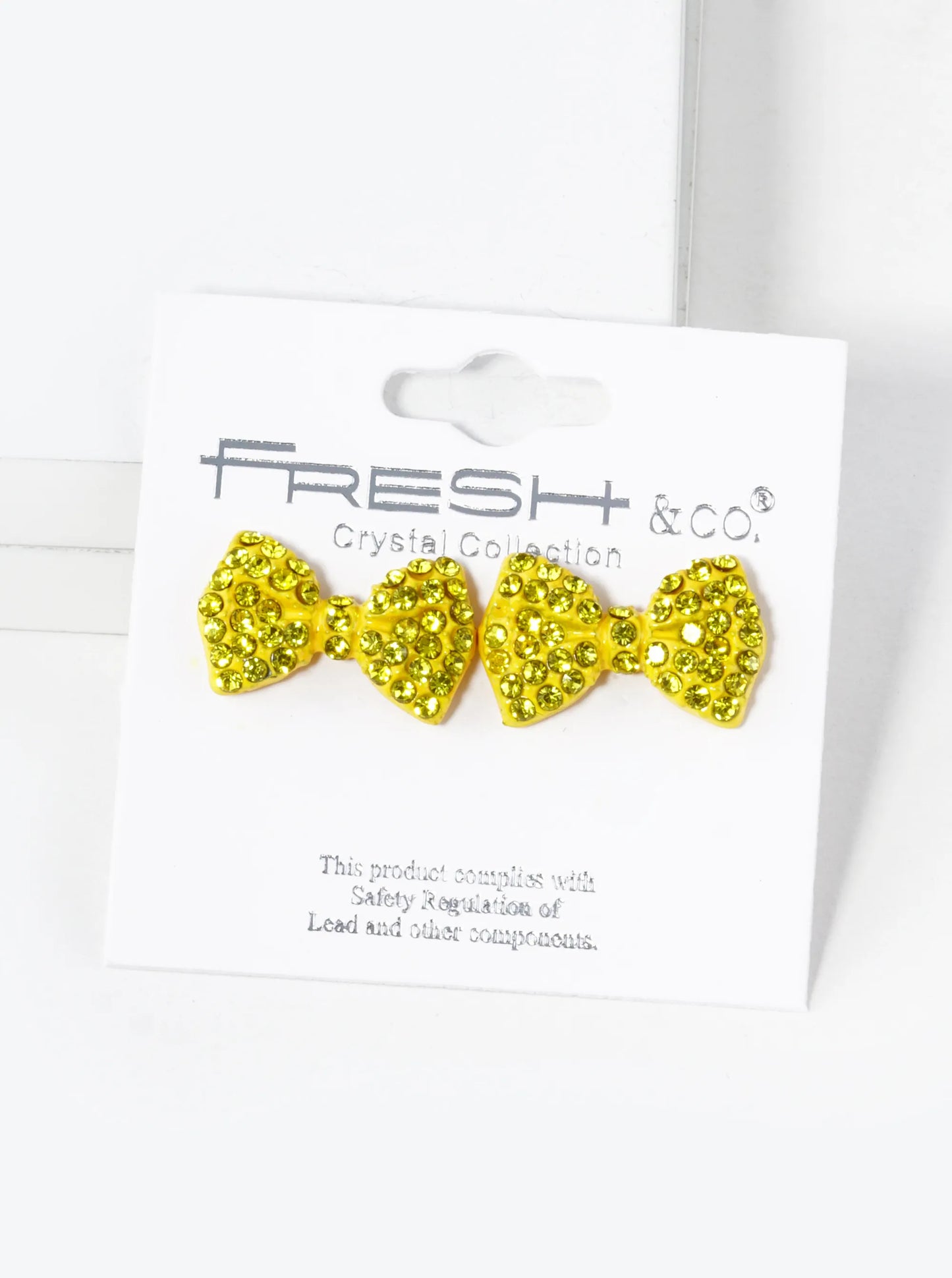 Crystal Pave Ribbon Bow Stud Earrings