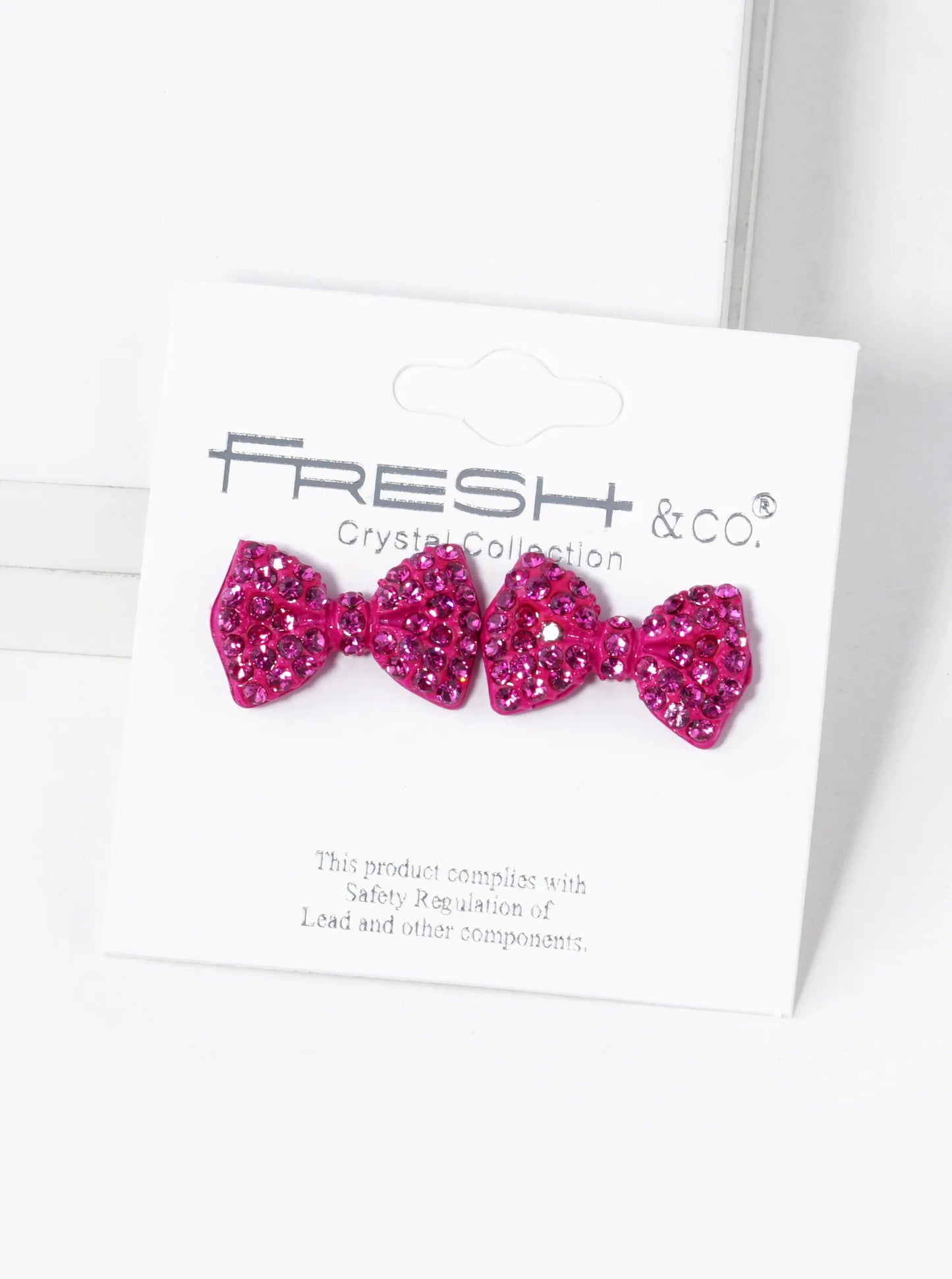 Crystal Pave Ribbon Bow Stud Earrings