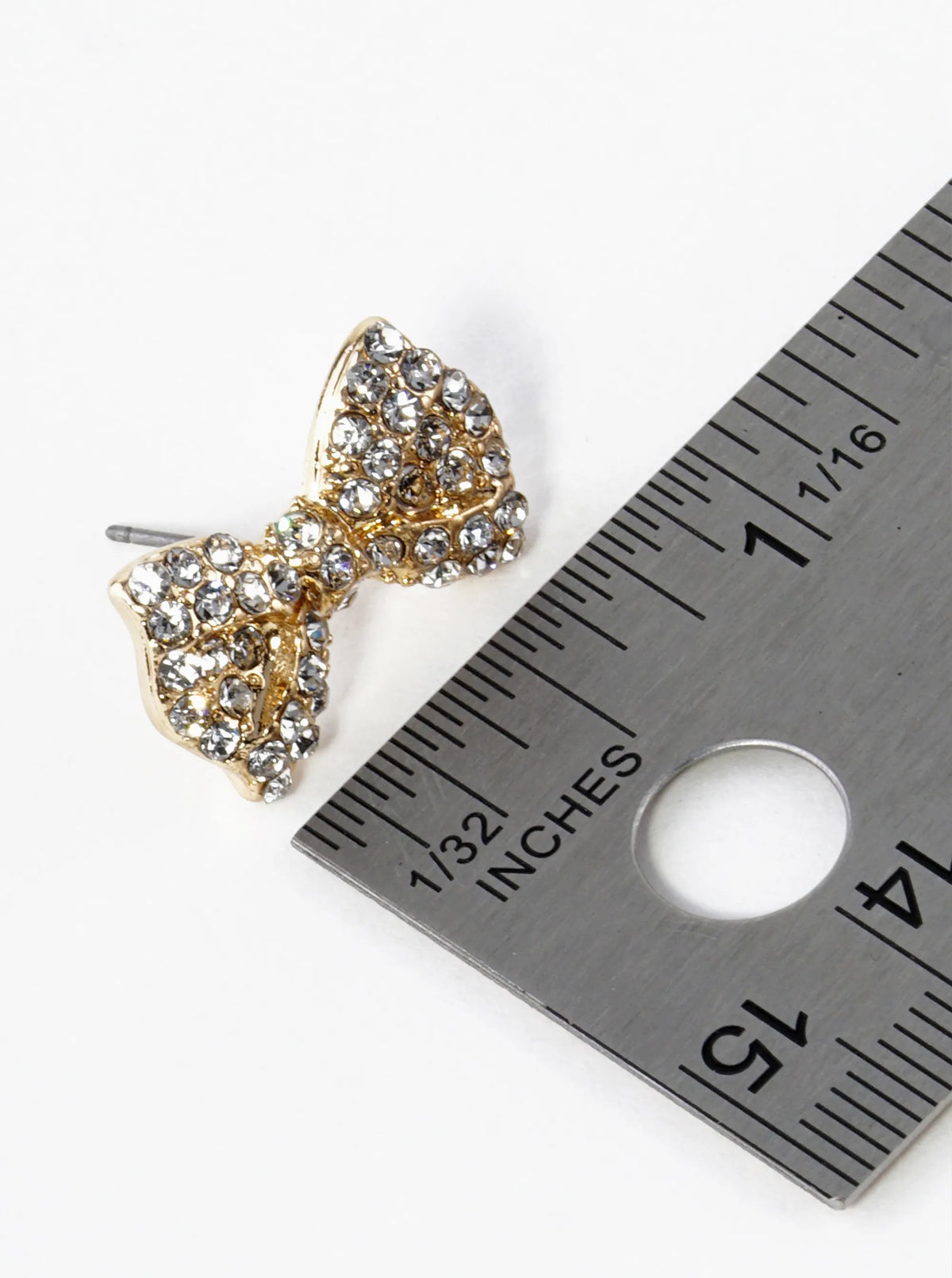 Crystal Pave Ribbon Bow Stud Earrings