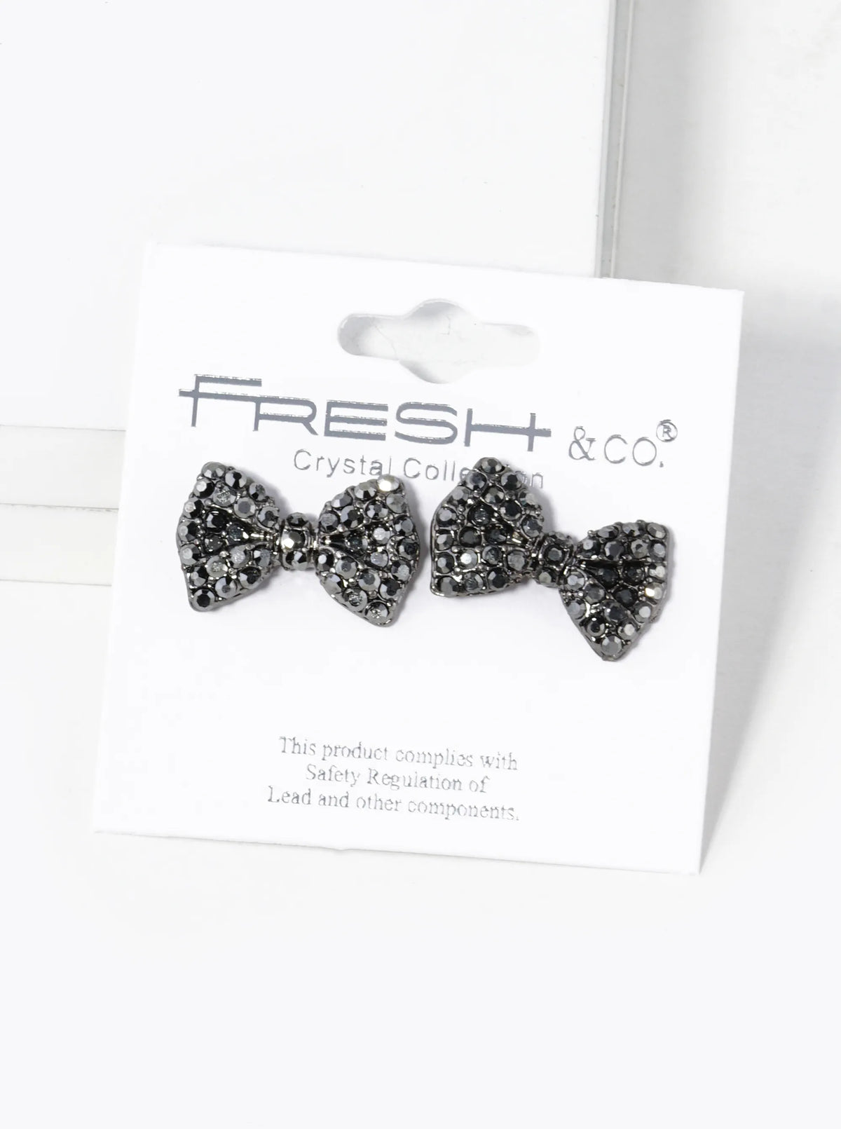 Crystal Pave Ribbon Bow Stud Earrings
