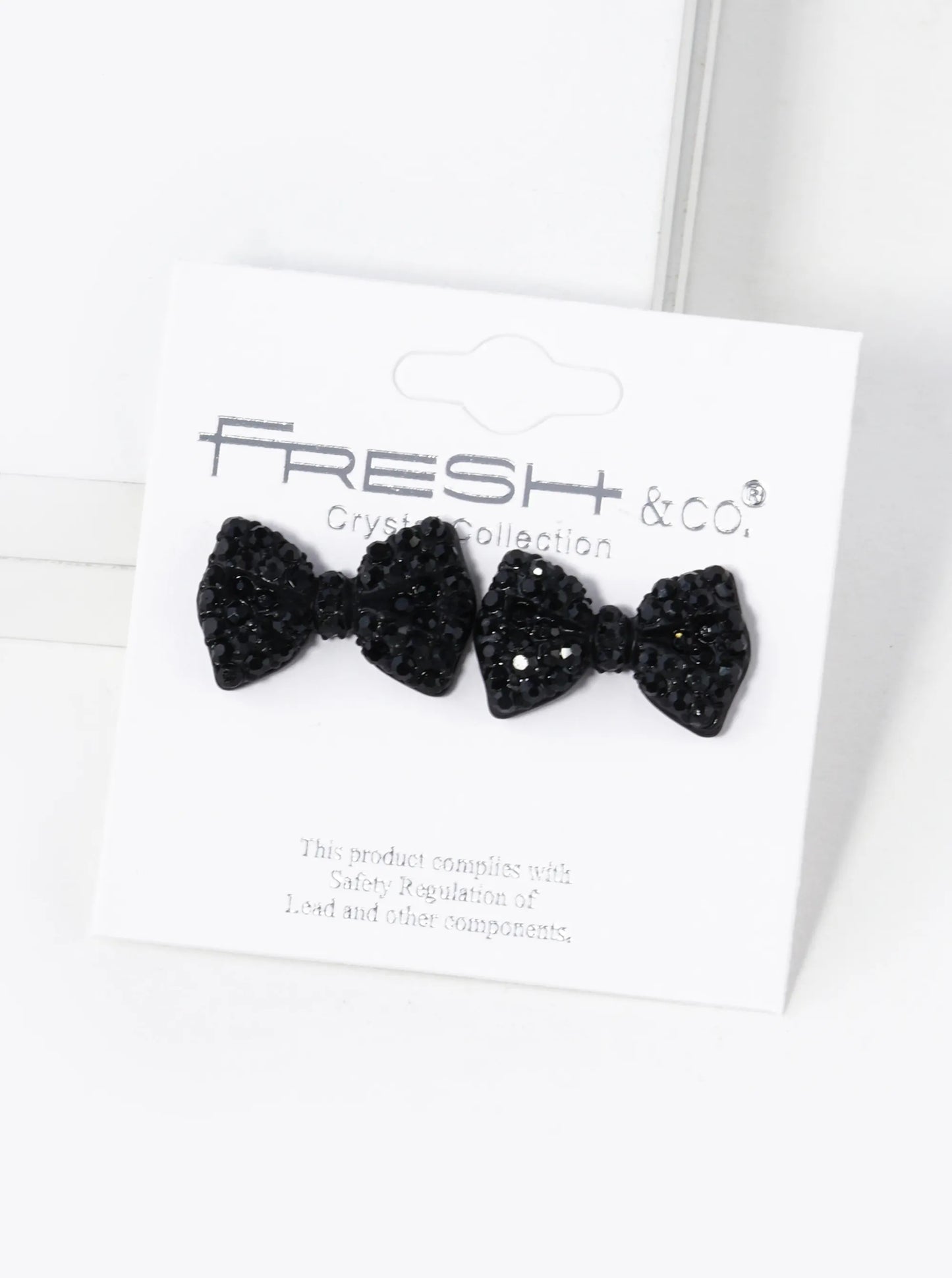 Crystal Pave Ribbon Bow Stud Earrings