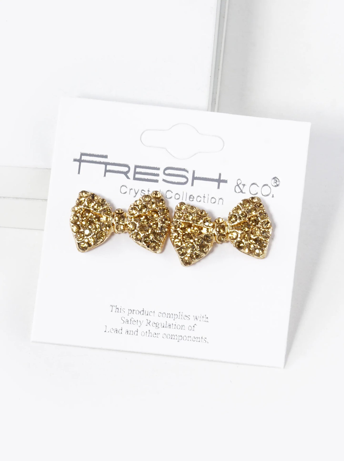 Crystal Pave Ribbon Bow Stud Earrings
