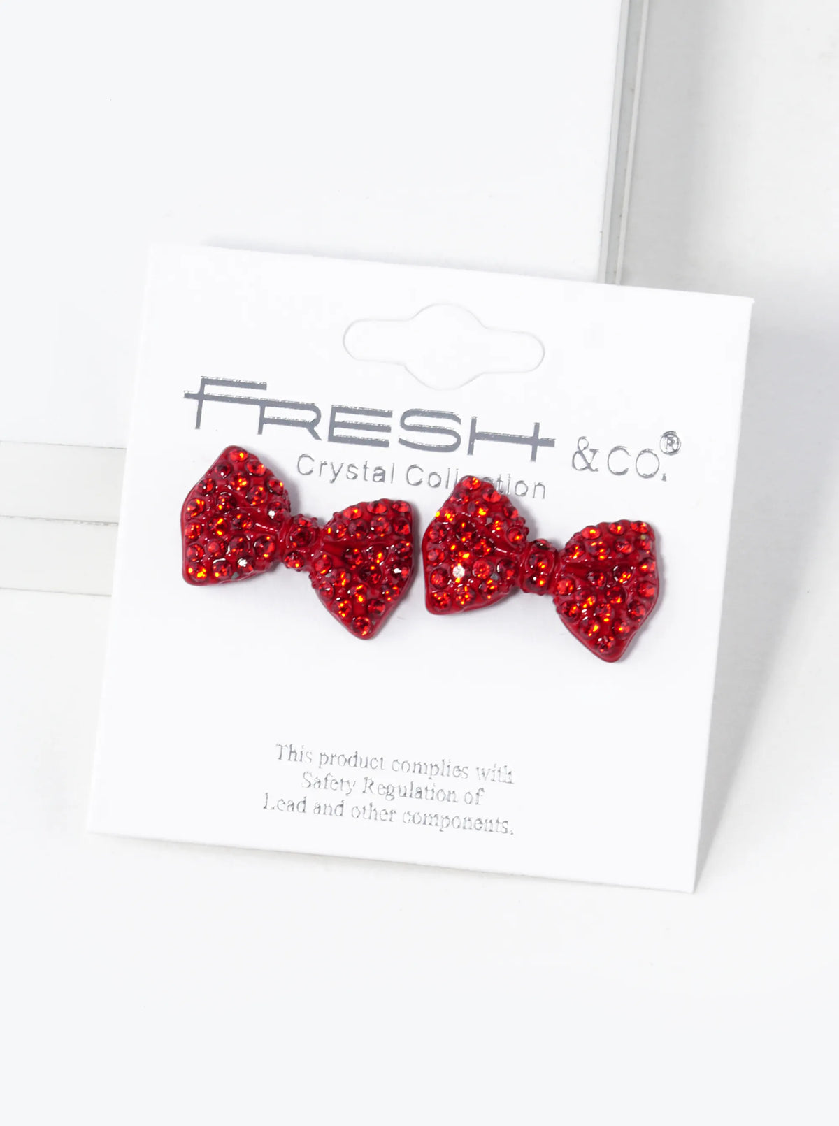 Crystal Pave Ribbon Bow Stud Earrings