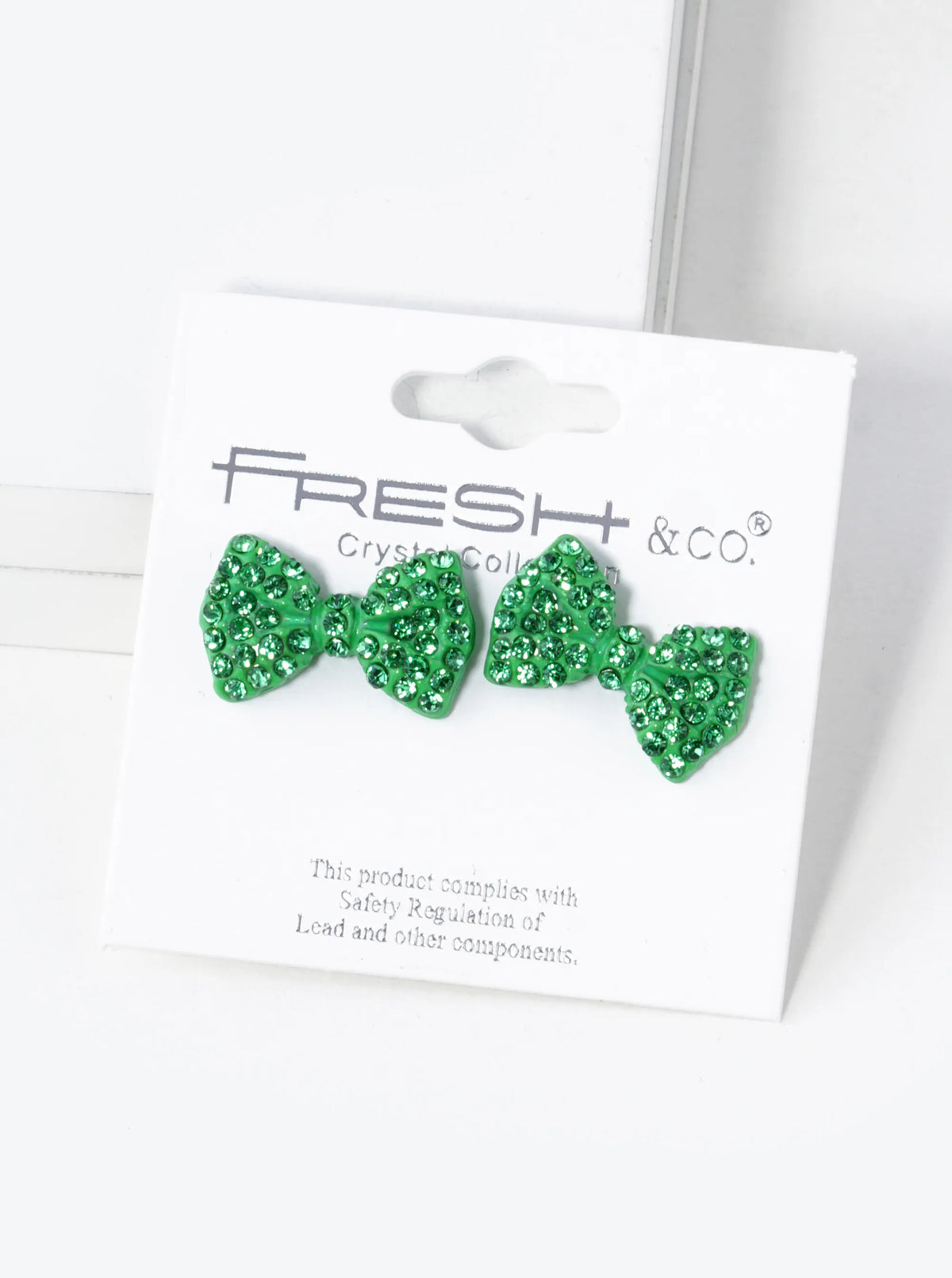 Crystal Pave Ribbon Bow Stud Earrings