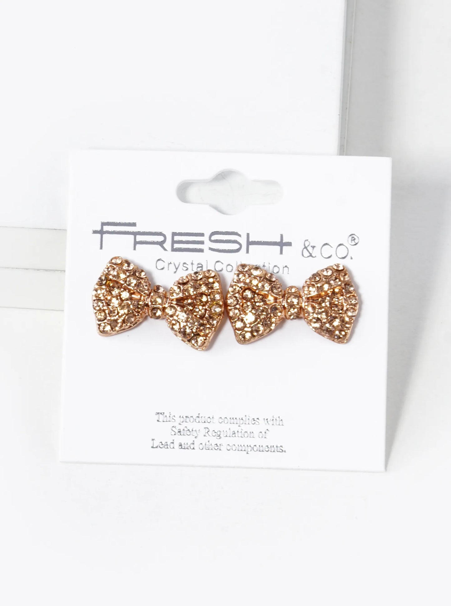 Crystal Pave Ribbon Bow Stud Earrings