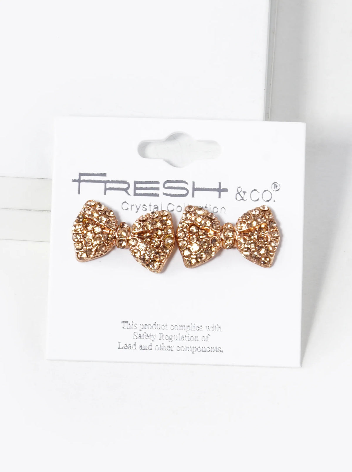 Crystal Pave Ribbon Bow Stud Earrings