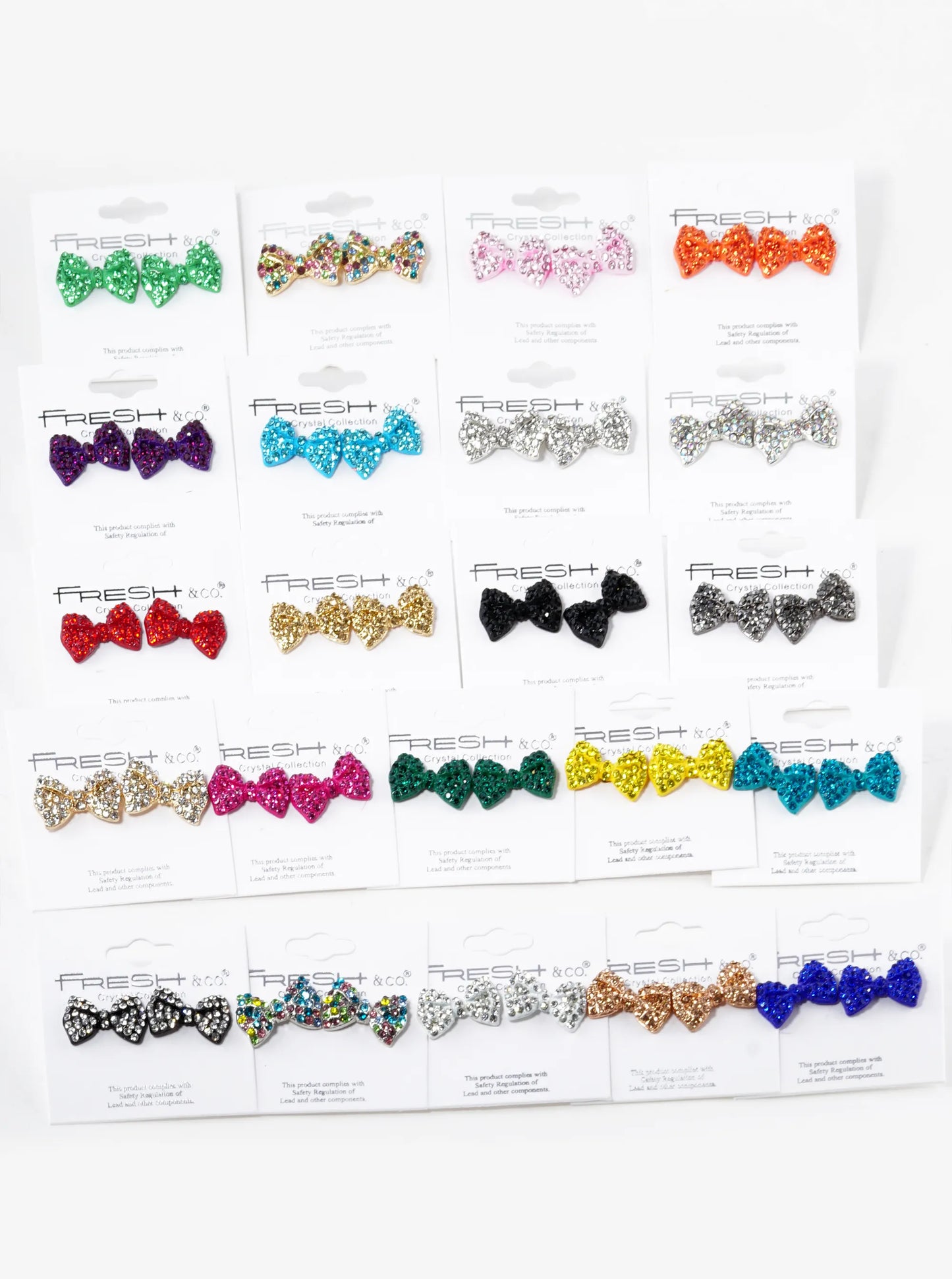 Crystal Pave Ribbon Bow Stud Earrings
