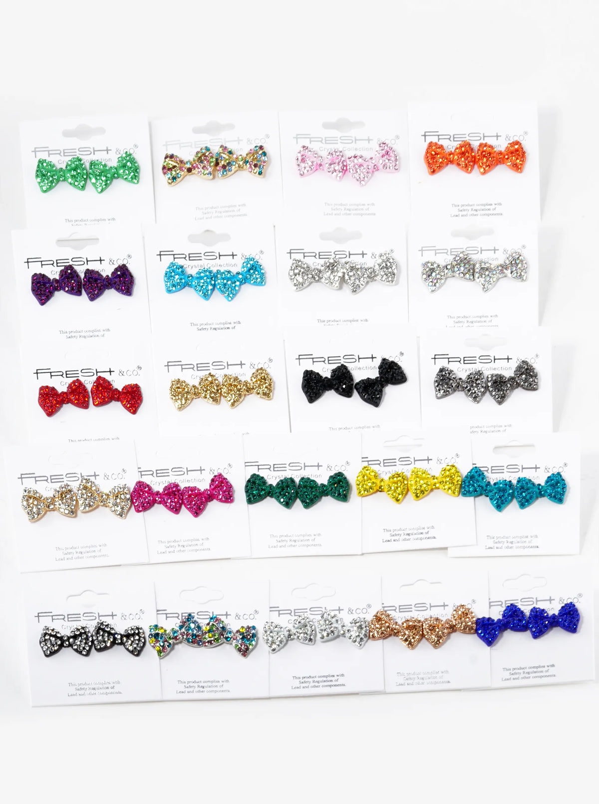 Crystal Pave Ribbon Bow Stud Earrings