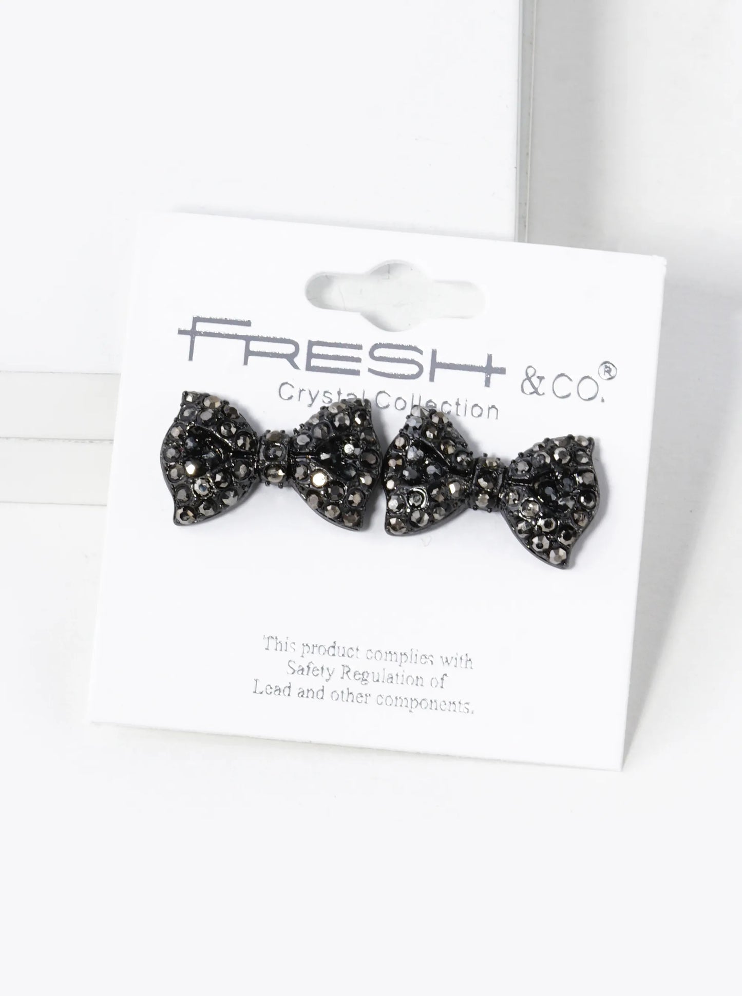 Crystal Pave Ribbon Bow Stud Earrings