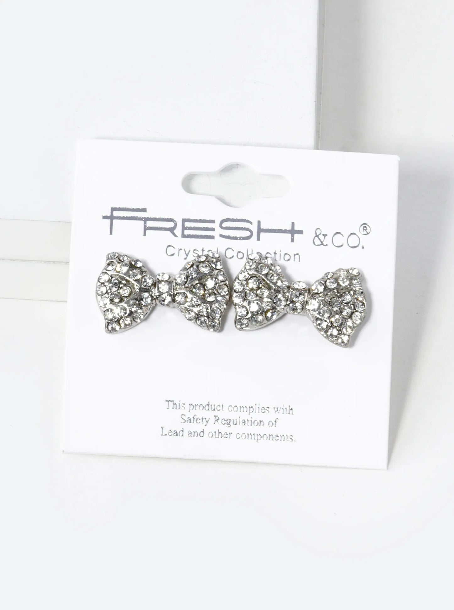 Crystal Pave Ribbon Bow Stud Earrings