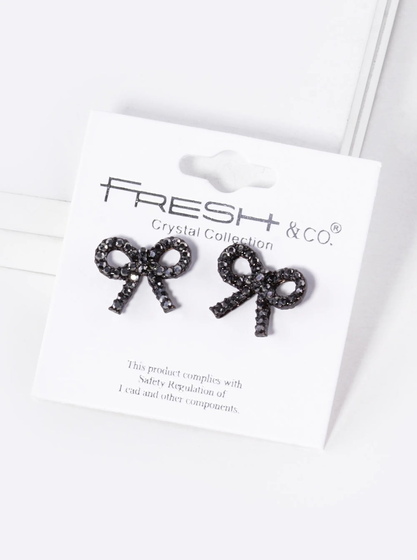 Crystal Pave Ribbon Bow Stud Earrings