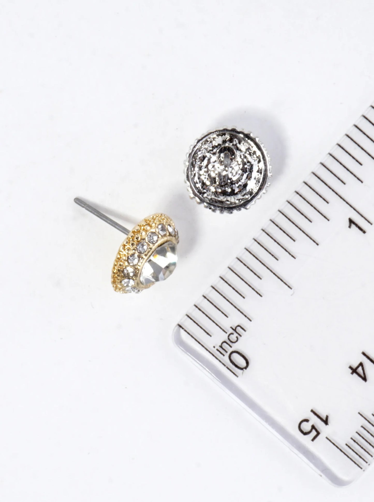 Crystal Pave Round Dome Earrings