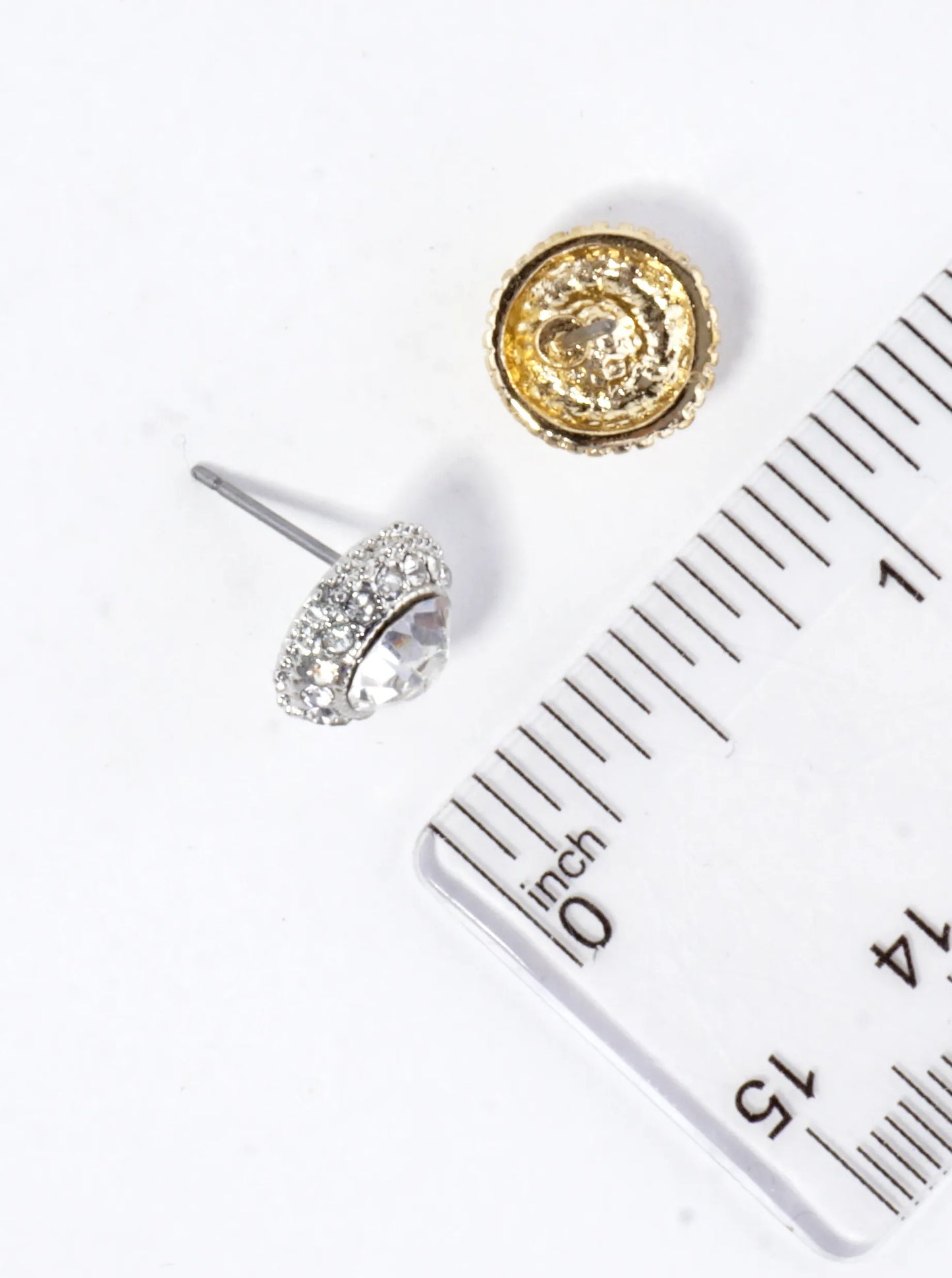 Crystal Pave Round Dome Earrings