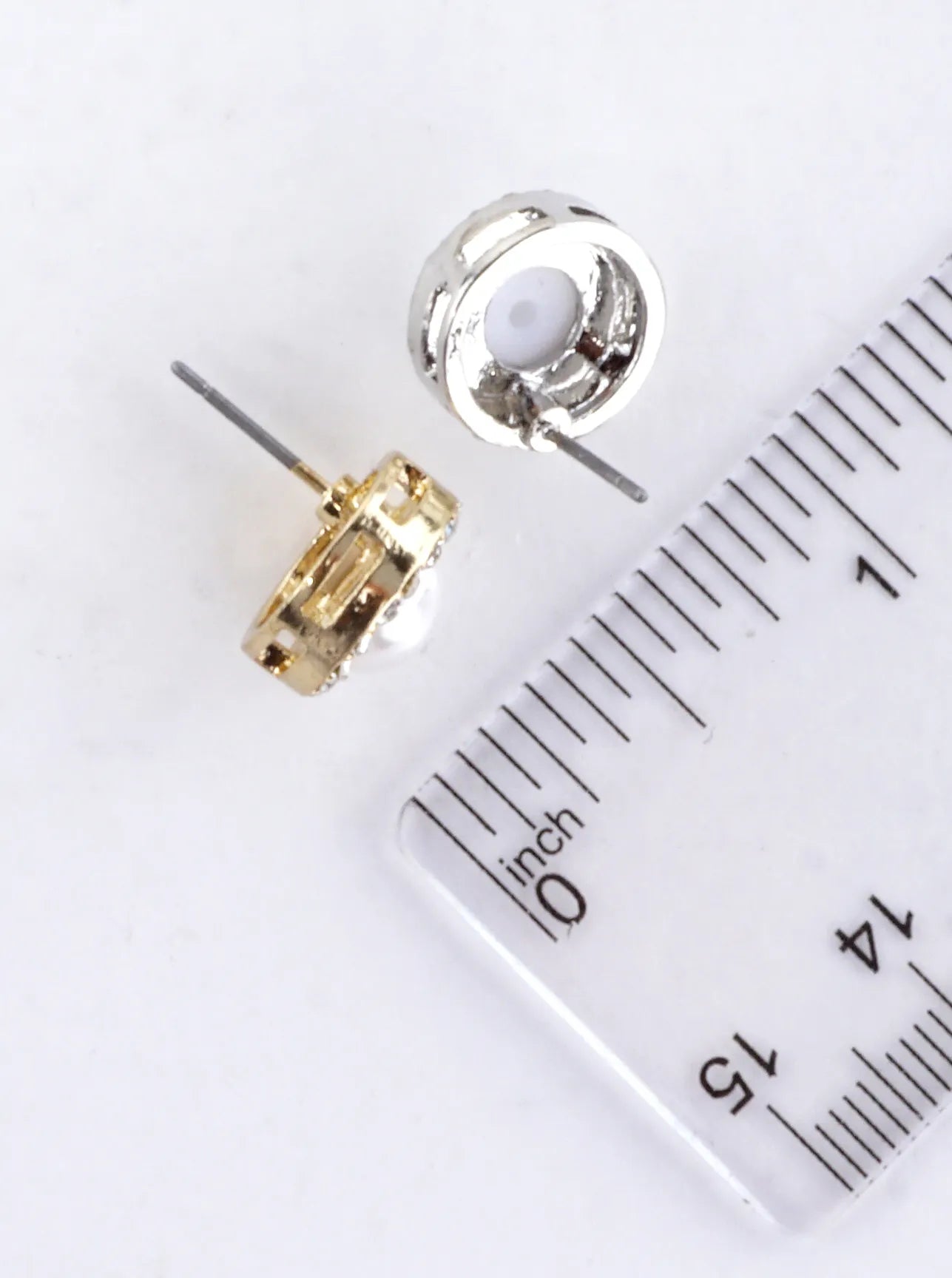 Crystal Pave Round Pearl Dome Earrings