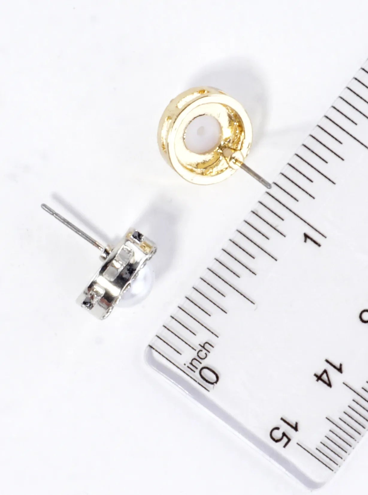 Crystal Pave Round Pearl Dome Earrings