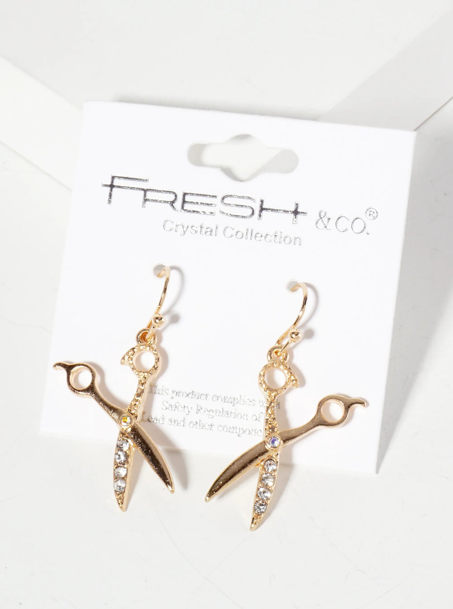 Crystal-Pave Scissors Drop Dangle Earrings