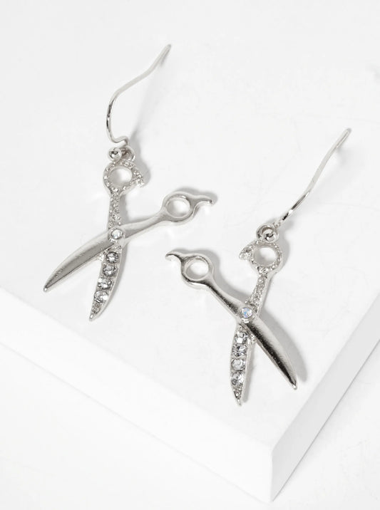 Crystal-Pave Scissors Drop Dangle Earrings