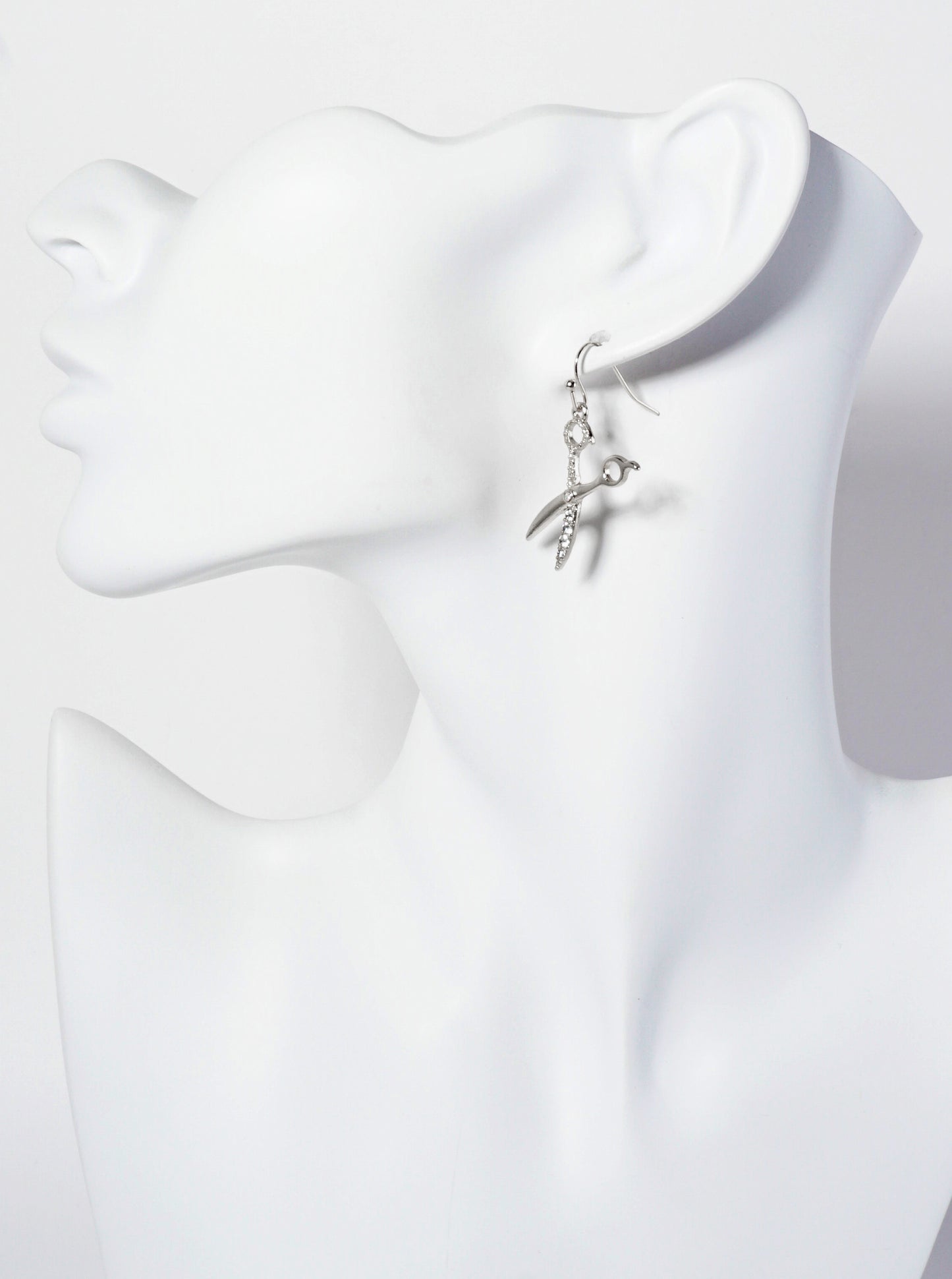 Crystal-Pave Scissors Drop Dangle Earrings